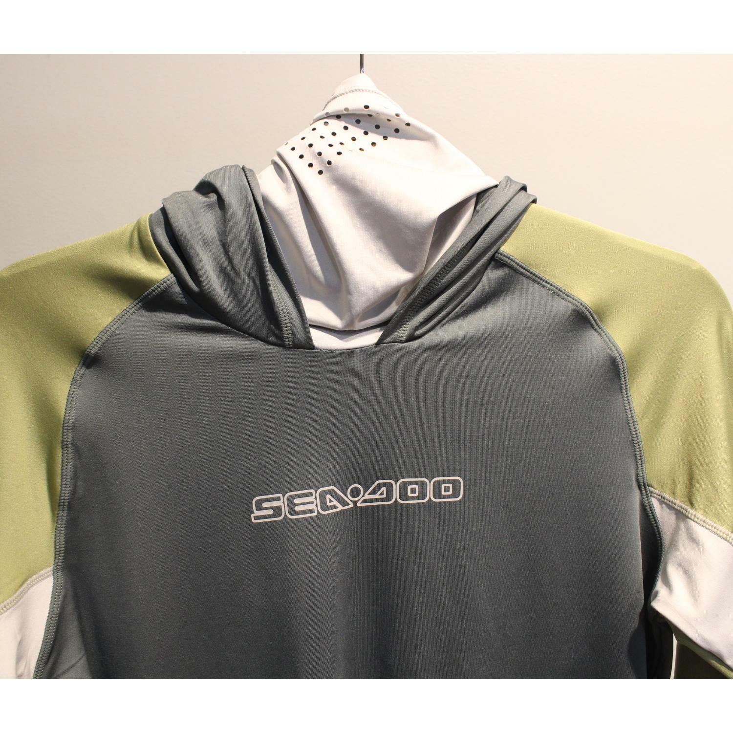 Sea-Doo OEM Men's Hooded Long Sleeve Shirt Magnesium S 4546590424 - Open Box