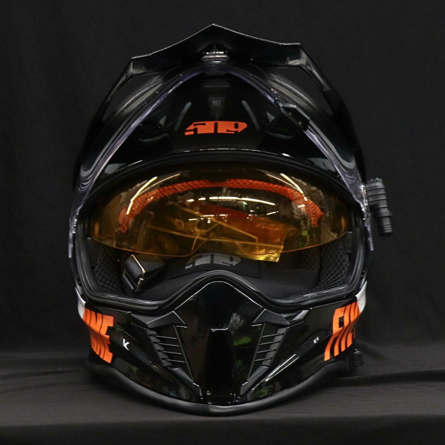 509 Delta R3L Ignite Heated Snowmobile Helmet Orange Medium F01000901-130-403