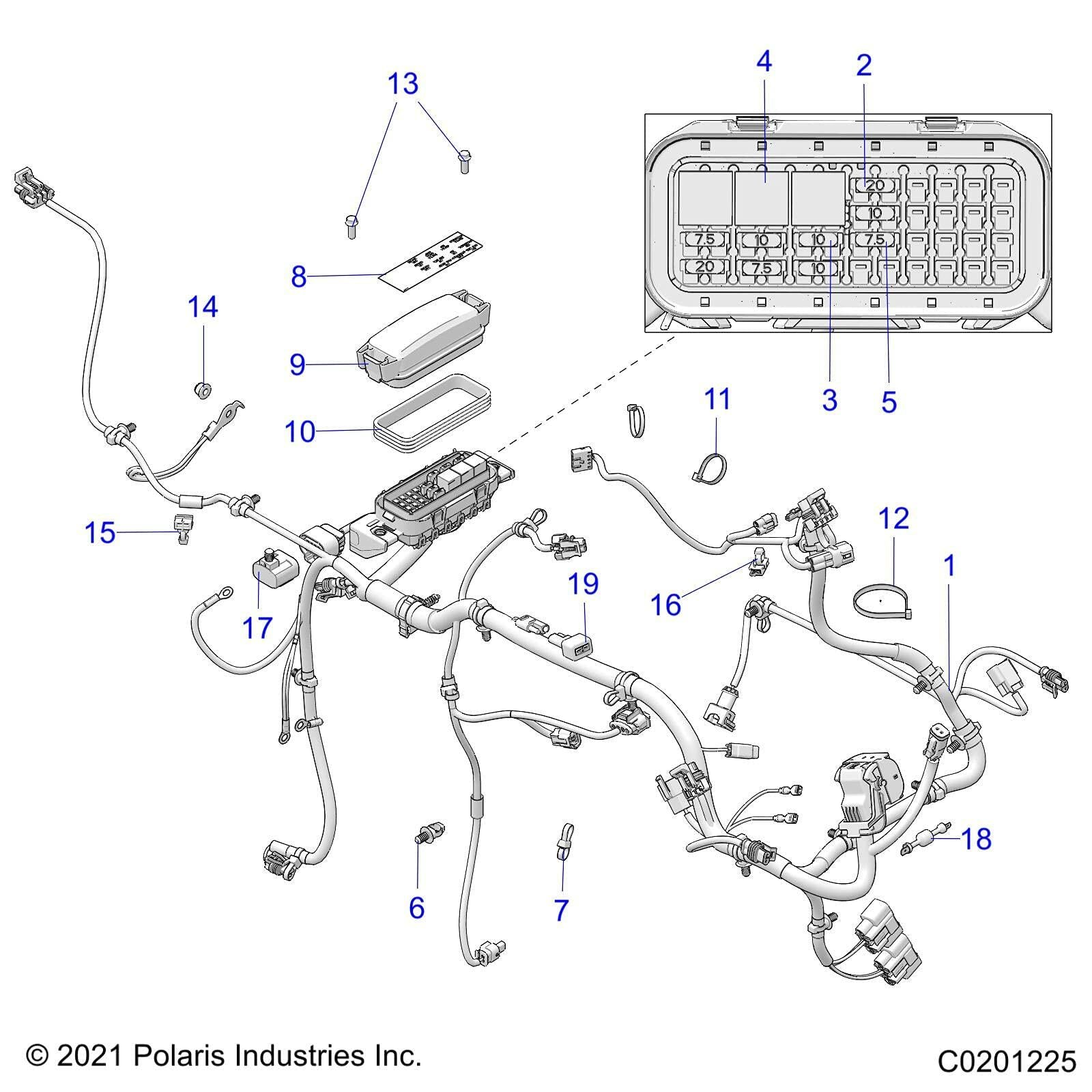 Polaris Ranger Fusebox Cover, Genuine OEM Part 4015011, Qty 1