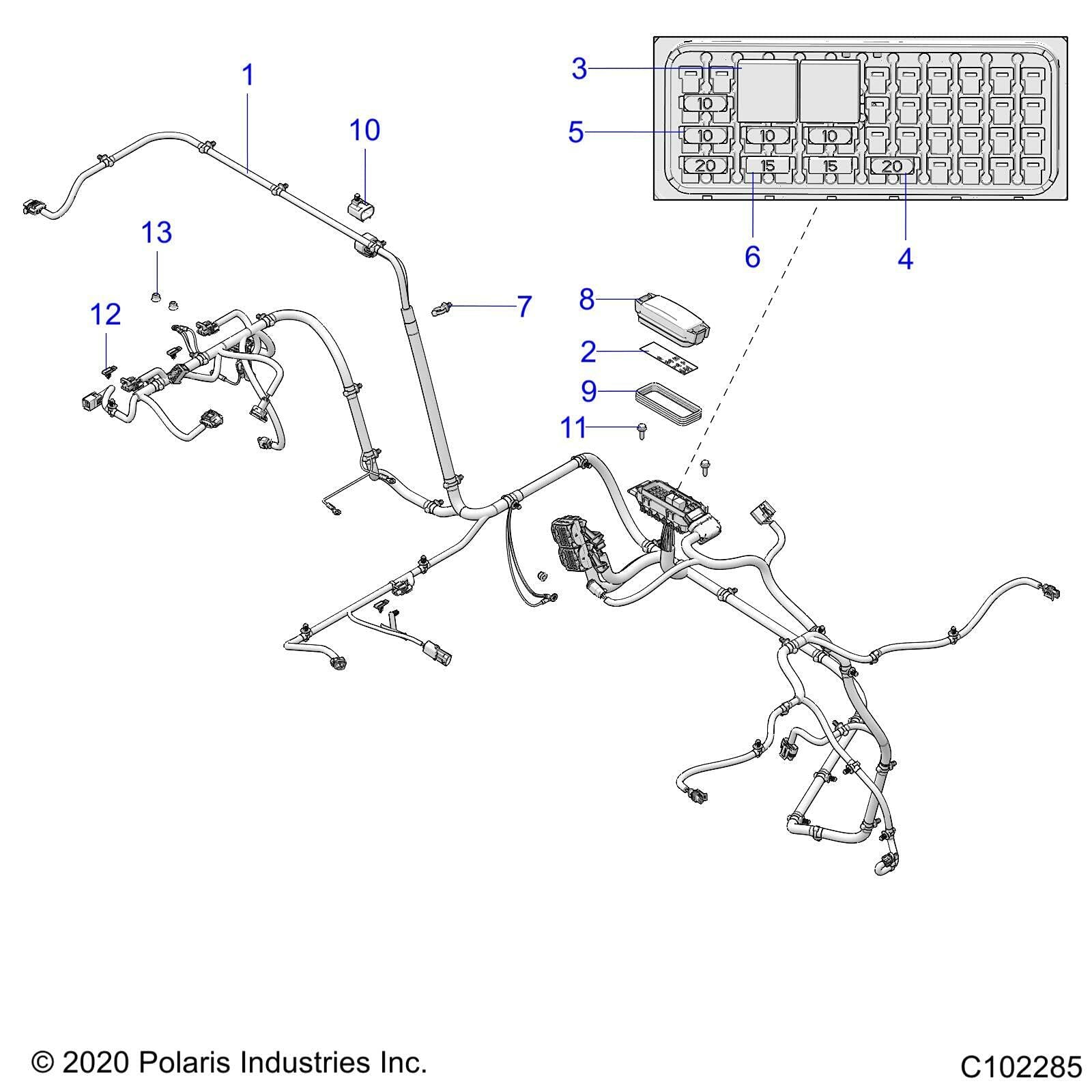 Polaris Ranger Fusebox Cover, Genuine OEM Part 4015011, Qty 1