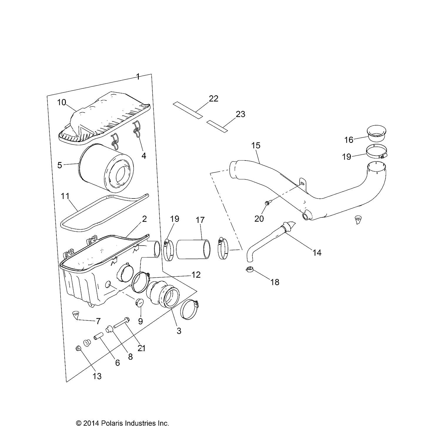 Polaris Ranger Airbox Assembly, Genuine OEM Part 1204923, Qty 1