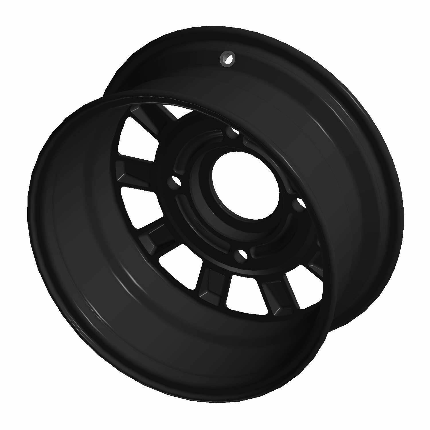Polaris RZR Front Rim 14 in. X 6 in. Wide, Flash Black, Genuine OEM Part 1522842-655, Qty 1