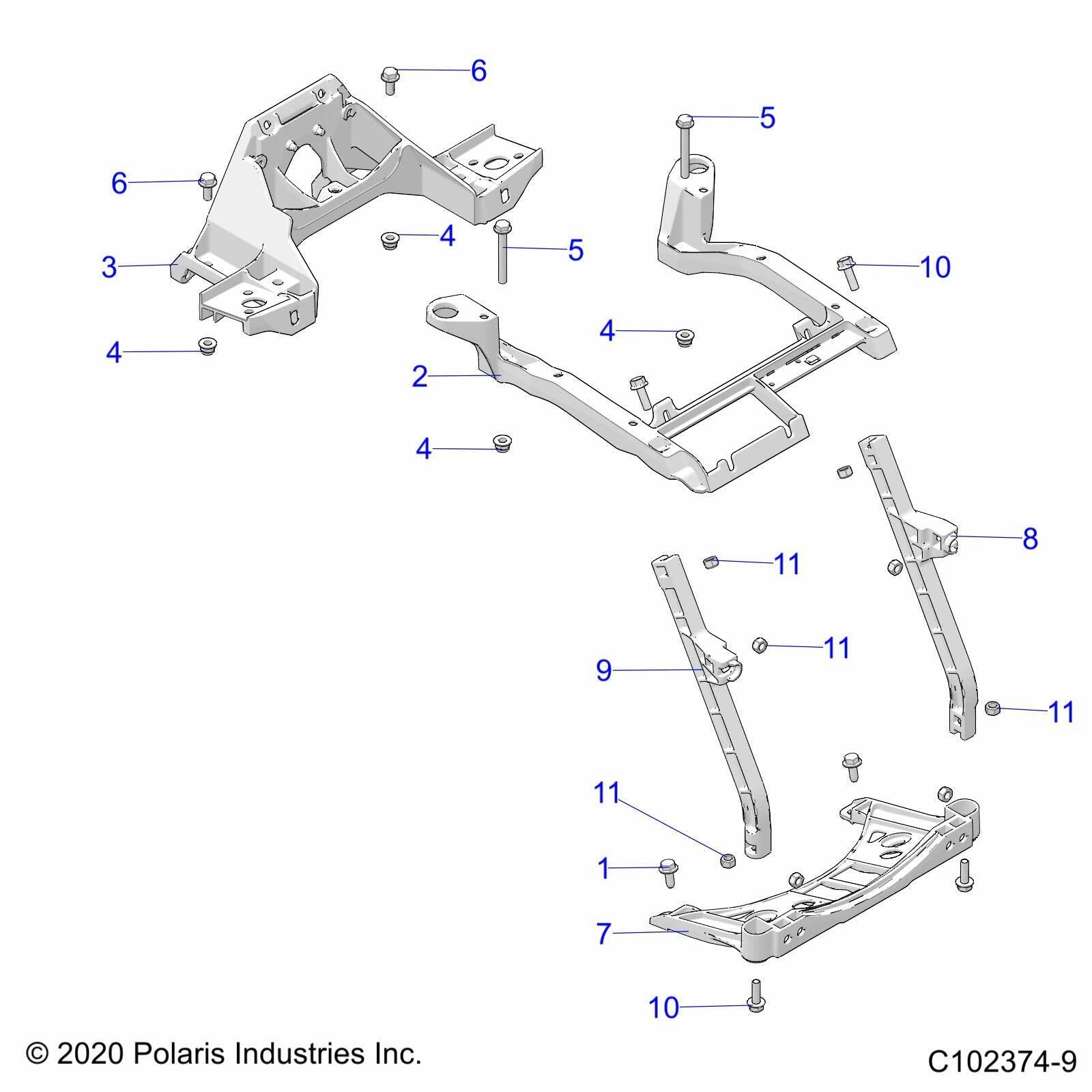 Polaris ATV Radiator Support, Cast, Genuine OEM Part 5632356, Qty 1