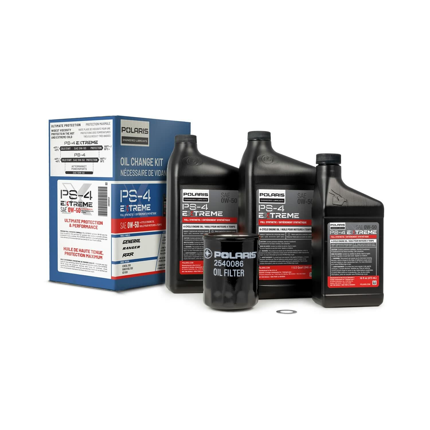 Polaris PS4 Oil Change Kit 2890057 Ranger RZR General Models 4-Cycle