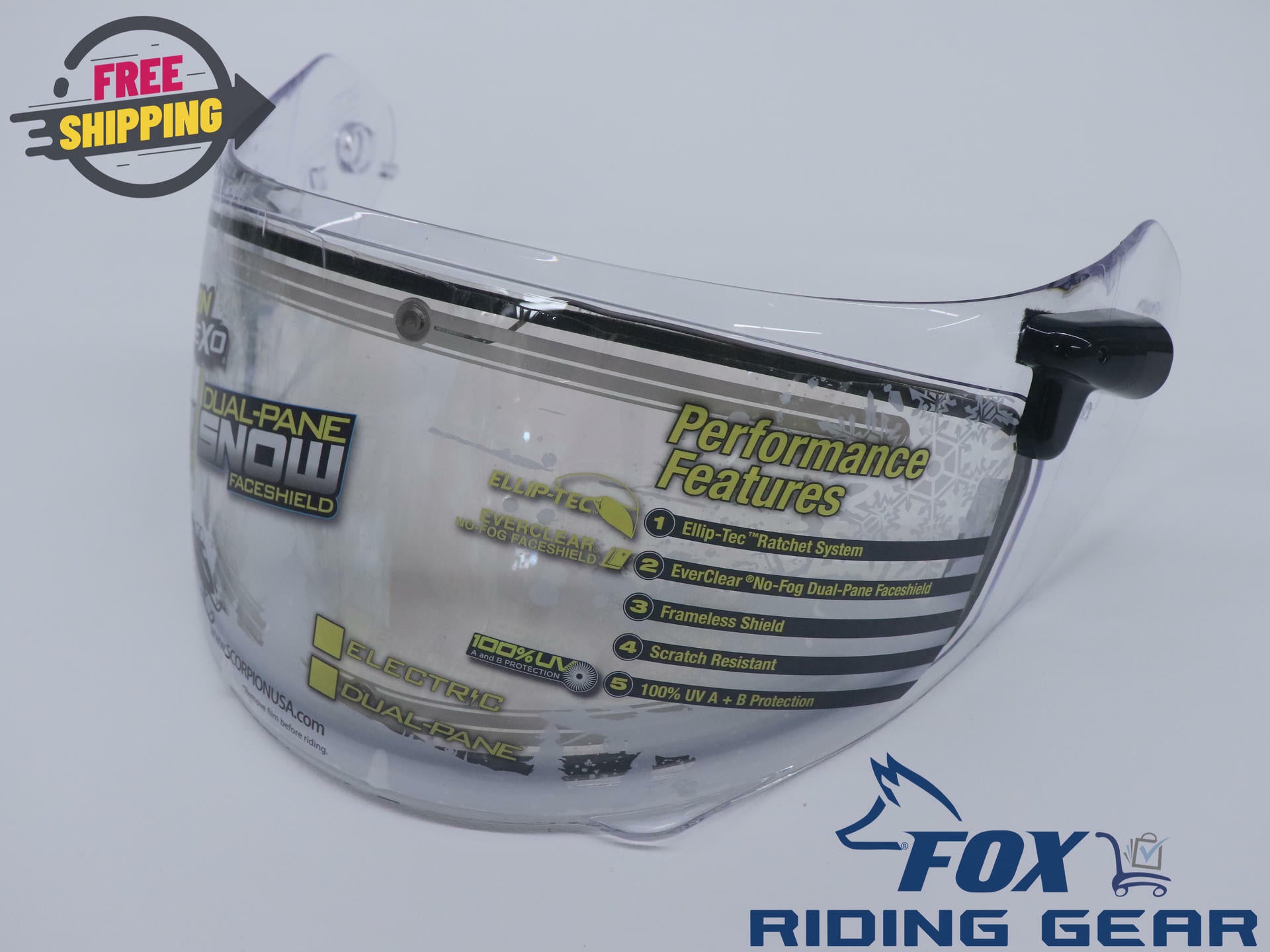 Scorpion Face Shield Visor CLEAR Electric Snow - EXO R2000 T1200 R710- 54-518-00