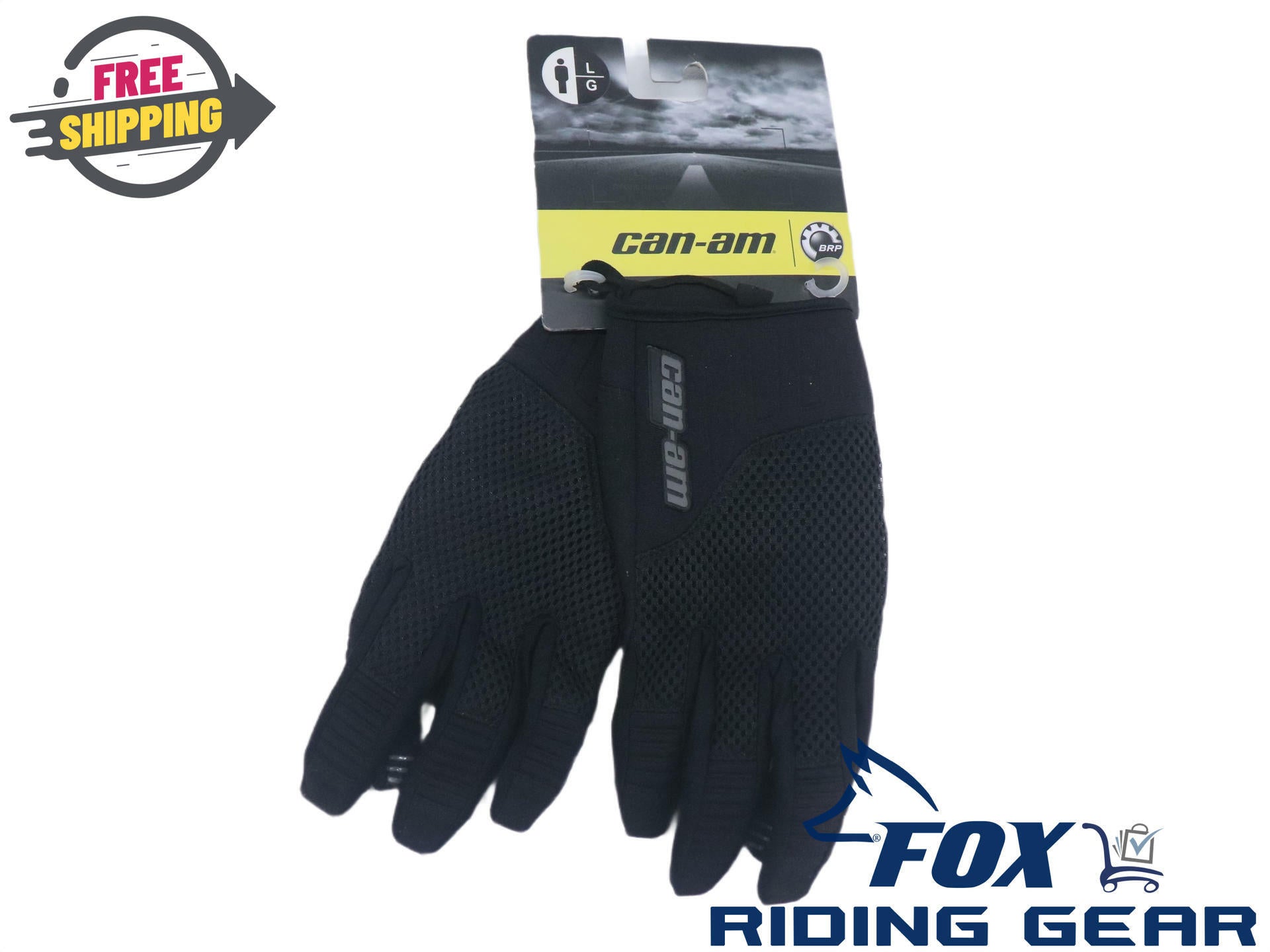 Can-Am BRP Mesh Gloves Black Men's Large LG Summer ATV UTV Riding 4463150990