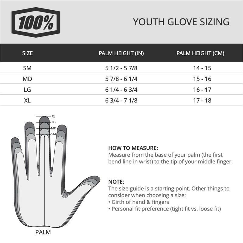100% Ridecamp Youth Motocross MX Gloves Black MD Medium 10018-001-05