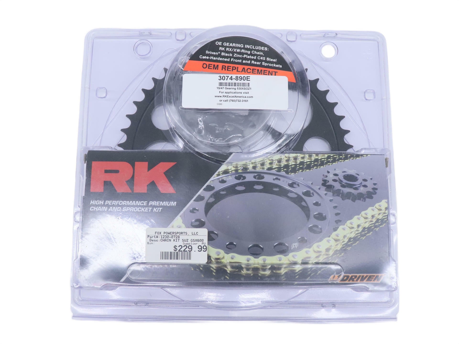 RK Chain & Sprocket Kit Suzuki GSX600F Katana 1998-2006 15t/74t 1230-0728