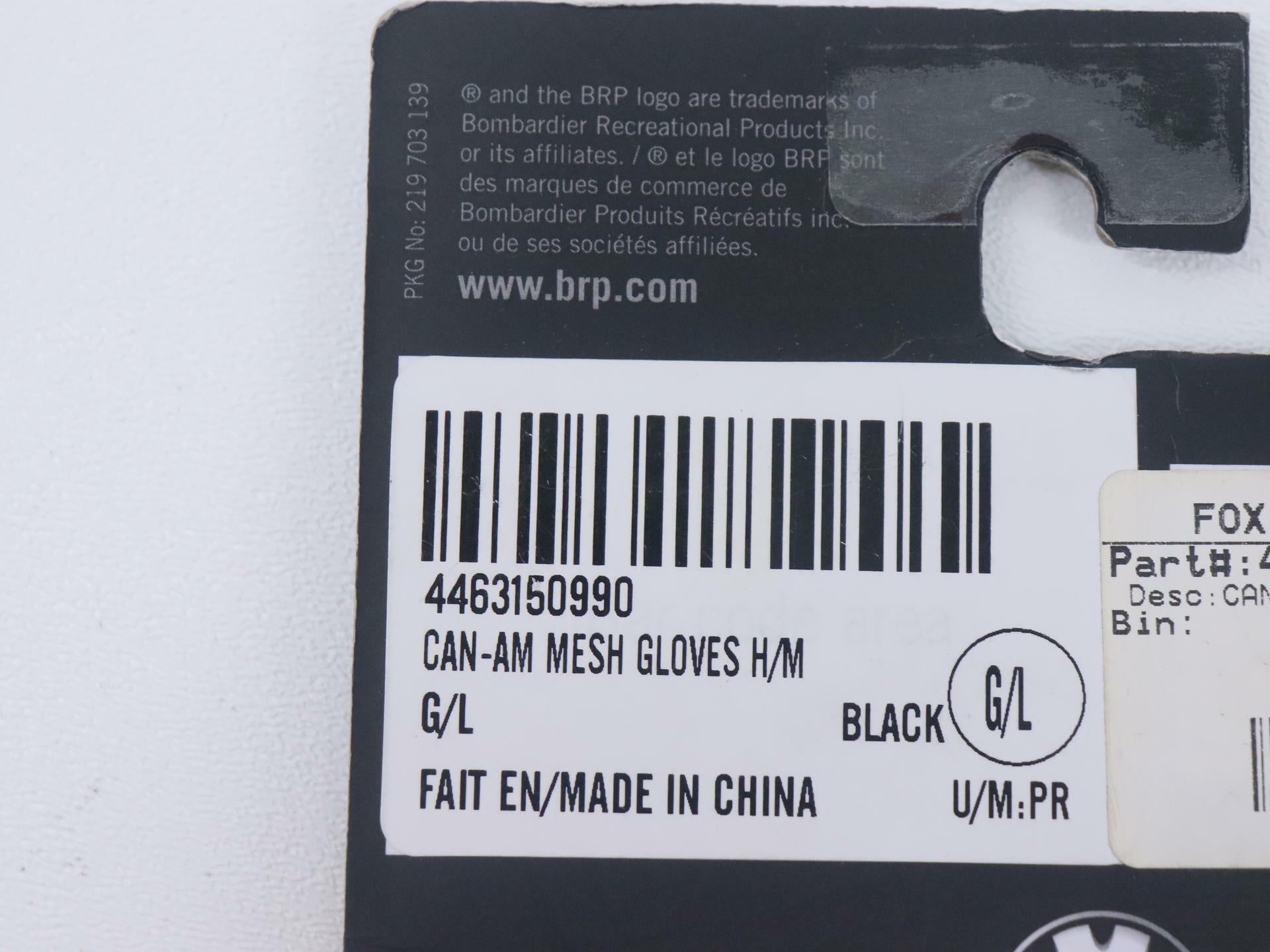 Can-Am BRP Mesh Gloves H/M - BLACK - MENS LARGE LG - 4463150990