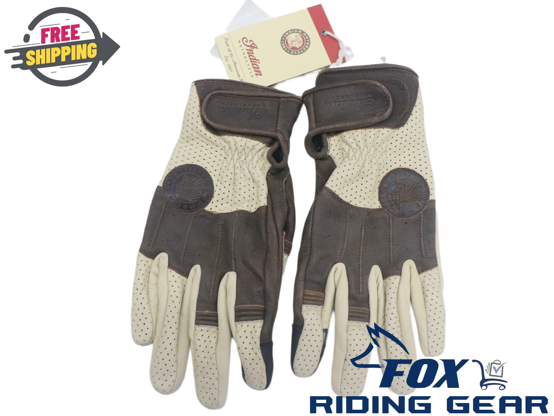 Indian Cinder Mens XL Leather Motorcycle Riding Gloves 286867809