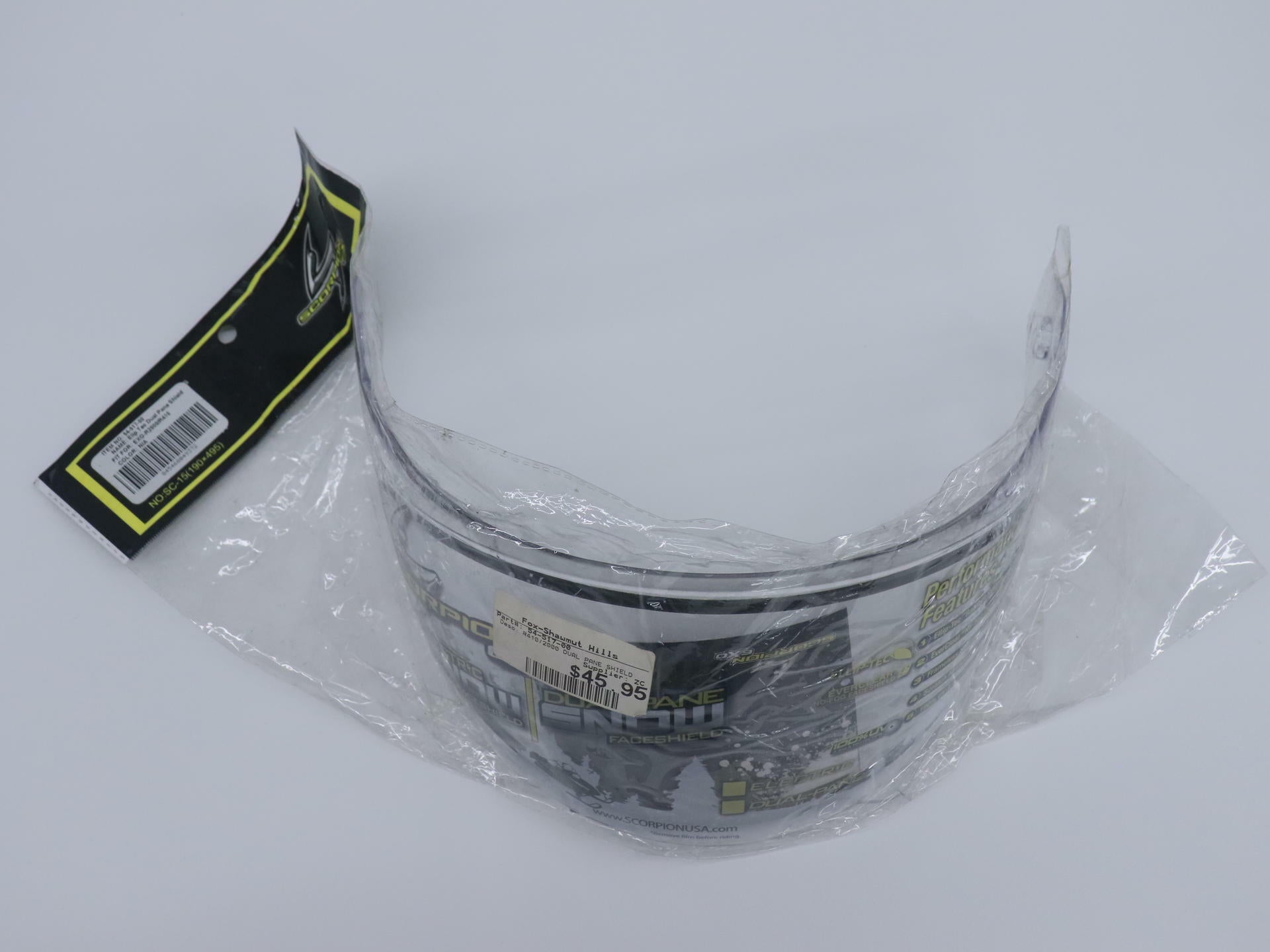 Scorpion Face Shield Visor CLEAR Dual Lens Snow - 410 710 1200 R2000 - 54-517-00