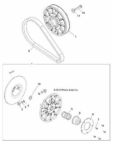 Polaris RANGER Drive Belt, for specific RANGER Diesel and RANGER CREW Diesel models, Genuine OEM, Runs Cooler, No Clutch Recalibration - 3211175