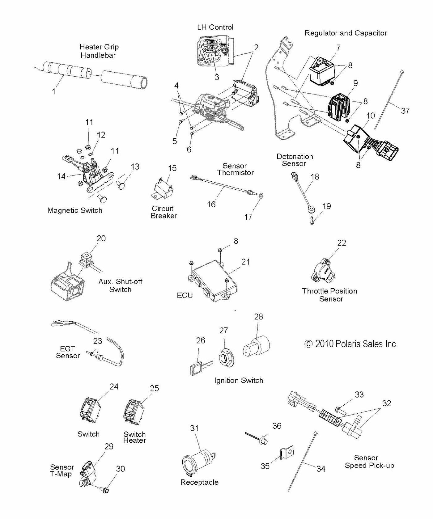 Polaris Snowmobile Capacitor, Genuine OEM Part 4011114, Qty 1