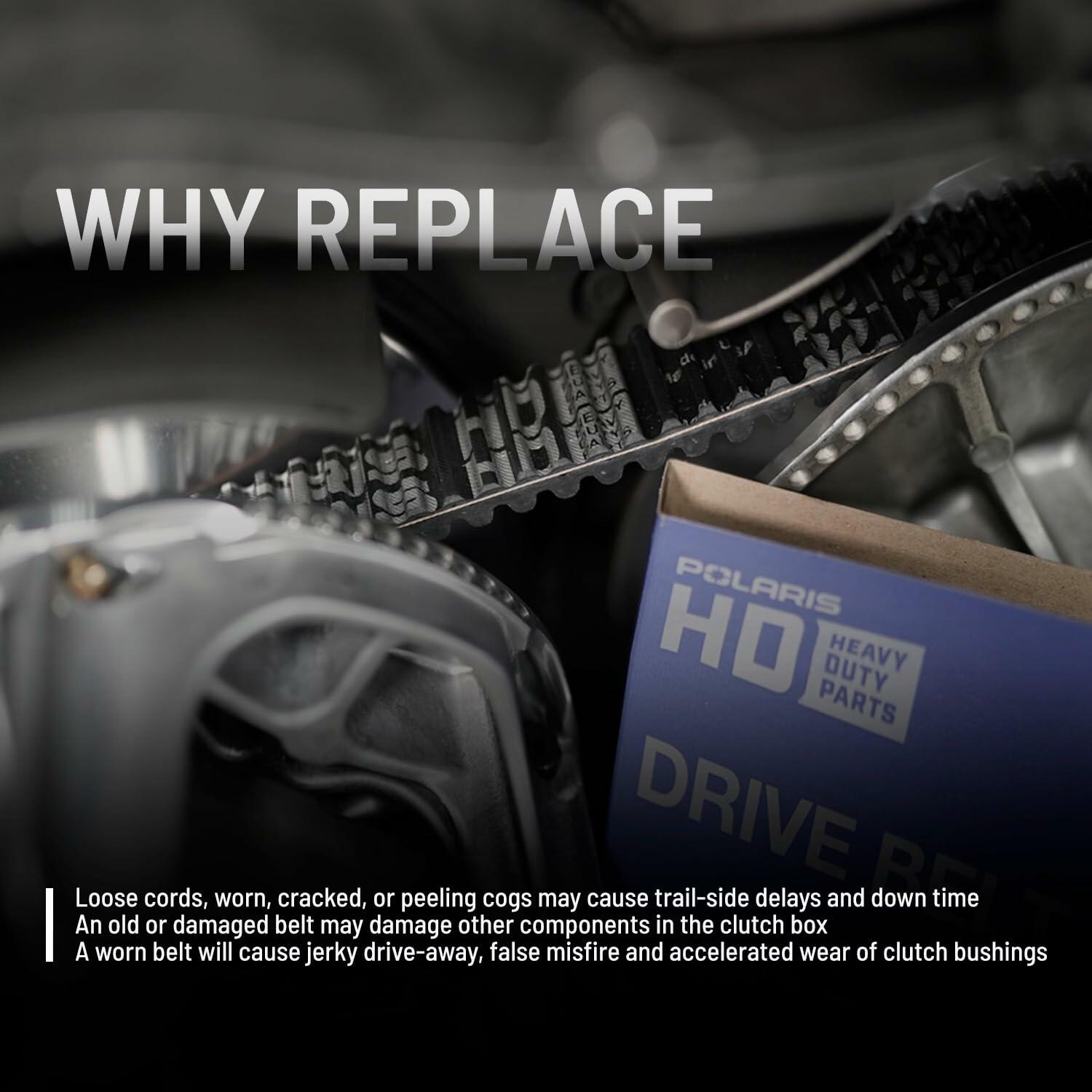 Polaris RANGER Drive Belt, for specific RANGER Diesel and RANGER CREW Diesel models, Genuine OEM, Runs Cooler, No Clutch Recalibration - 3211175