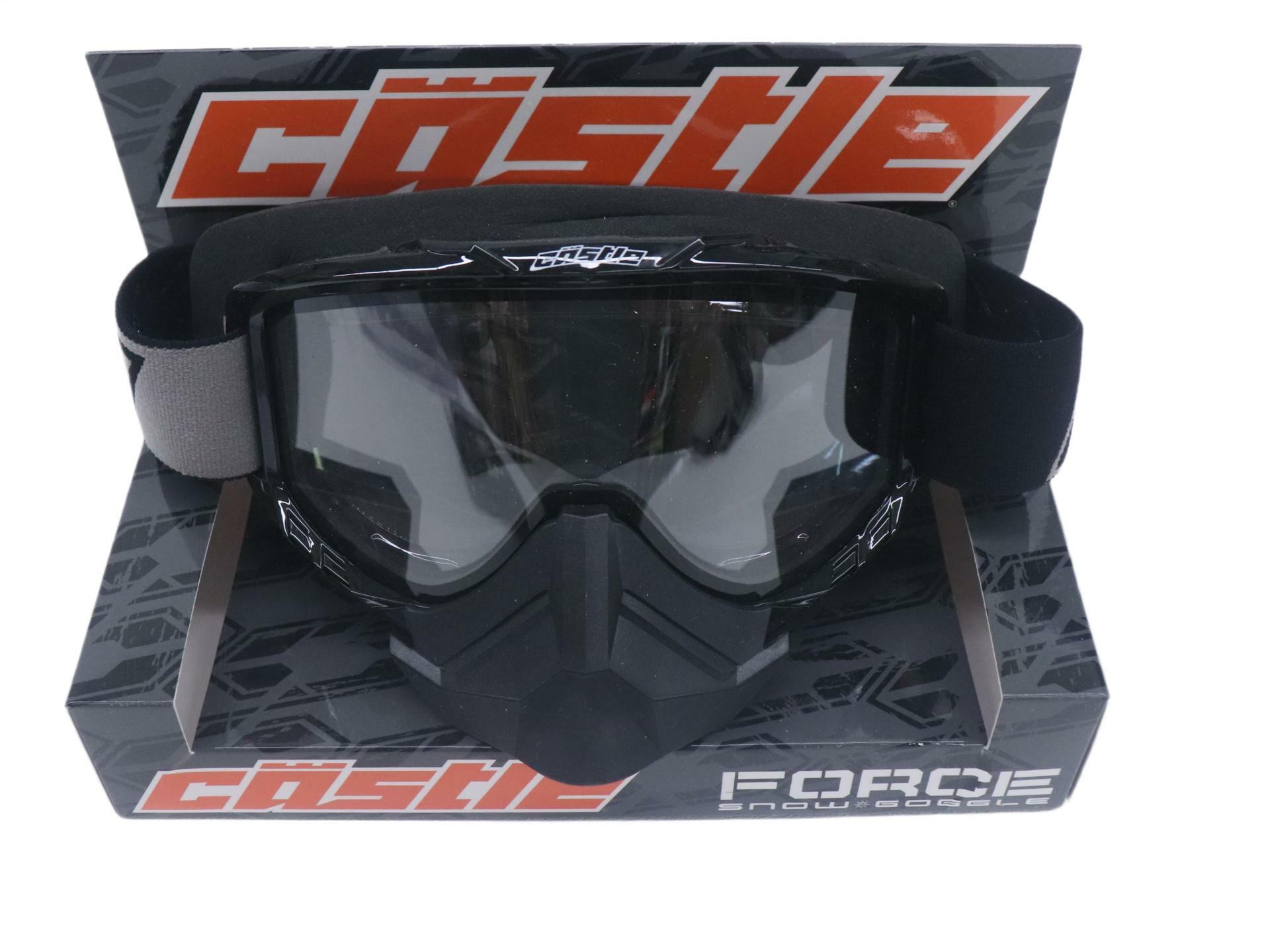 Castle Force Snow Goggle Clear Dual Lens Black Frame 64-1571 Snowmobile Ski