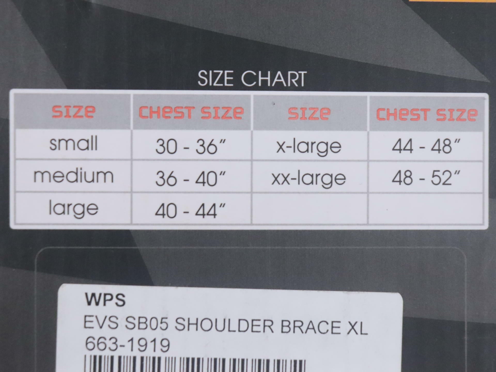 EVS X-Strap Shoulder Support Brace Adult XL 44"-48" 663-1919 - Open Box