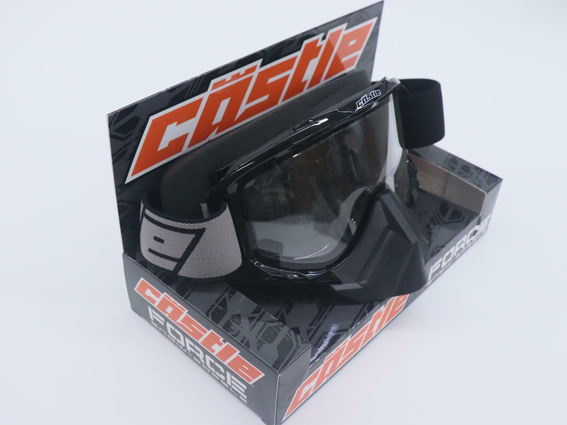 Castle Force Snow Goggle Clear Dual Lens Black Frame 64-1571 Snowmobile Ski