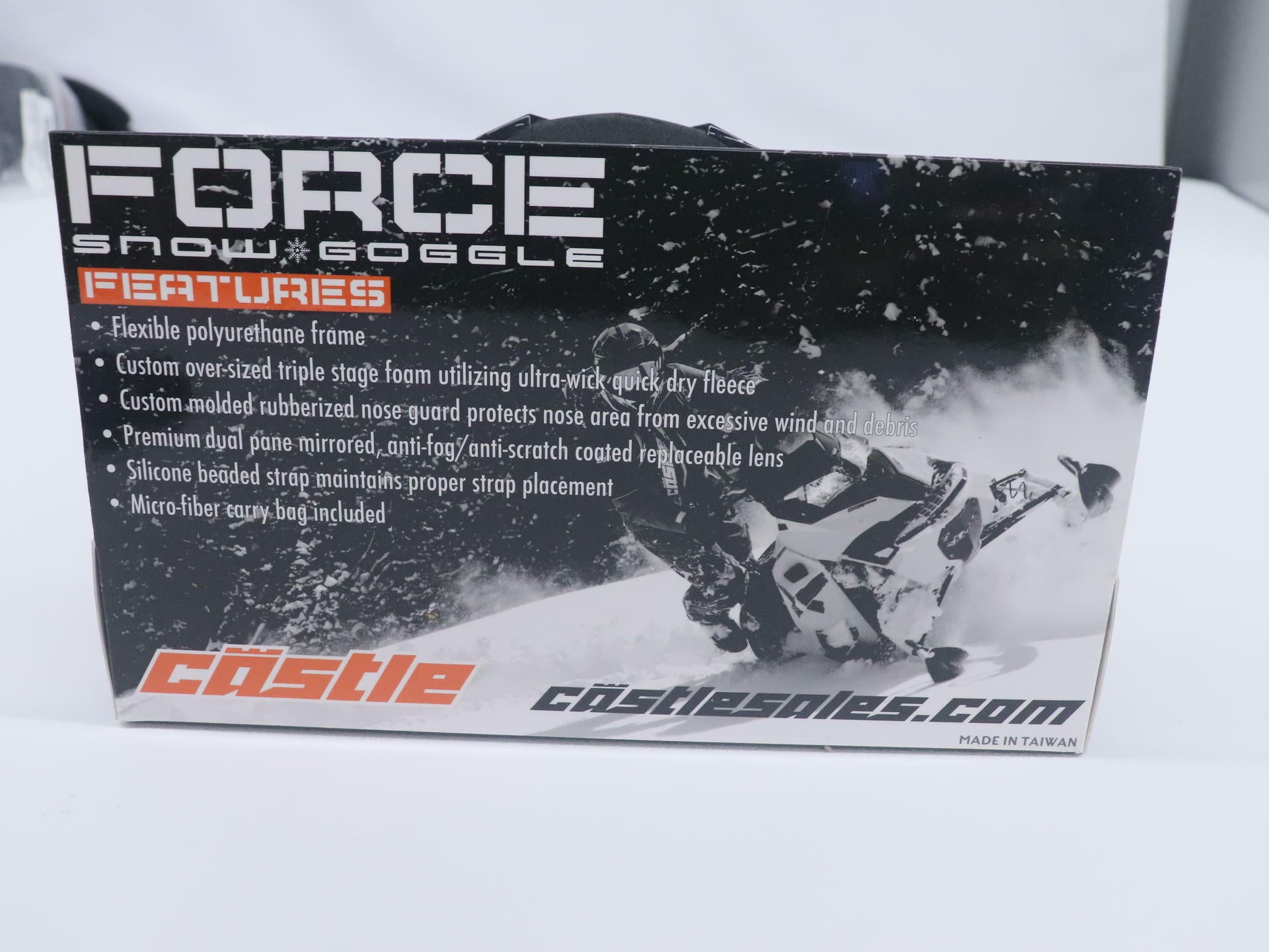 Castle Force Snow Goggle Clear Dual Lens Black Frame 64-1571 Snowmobile Ski