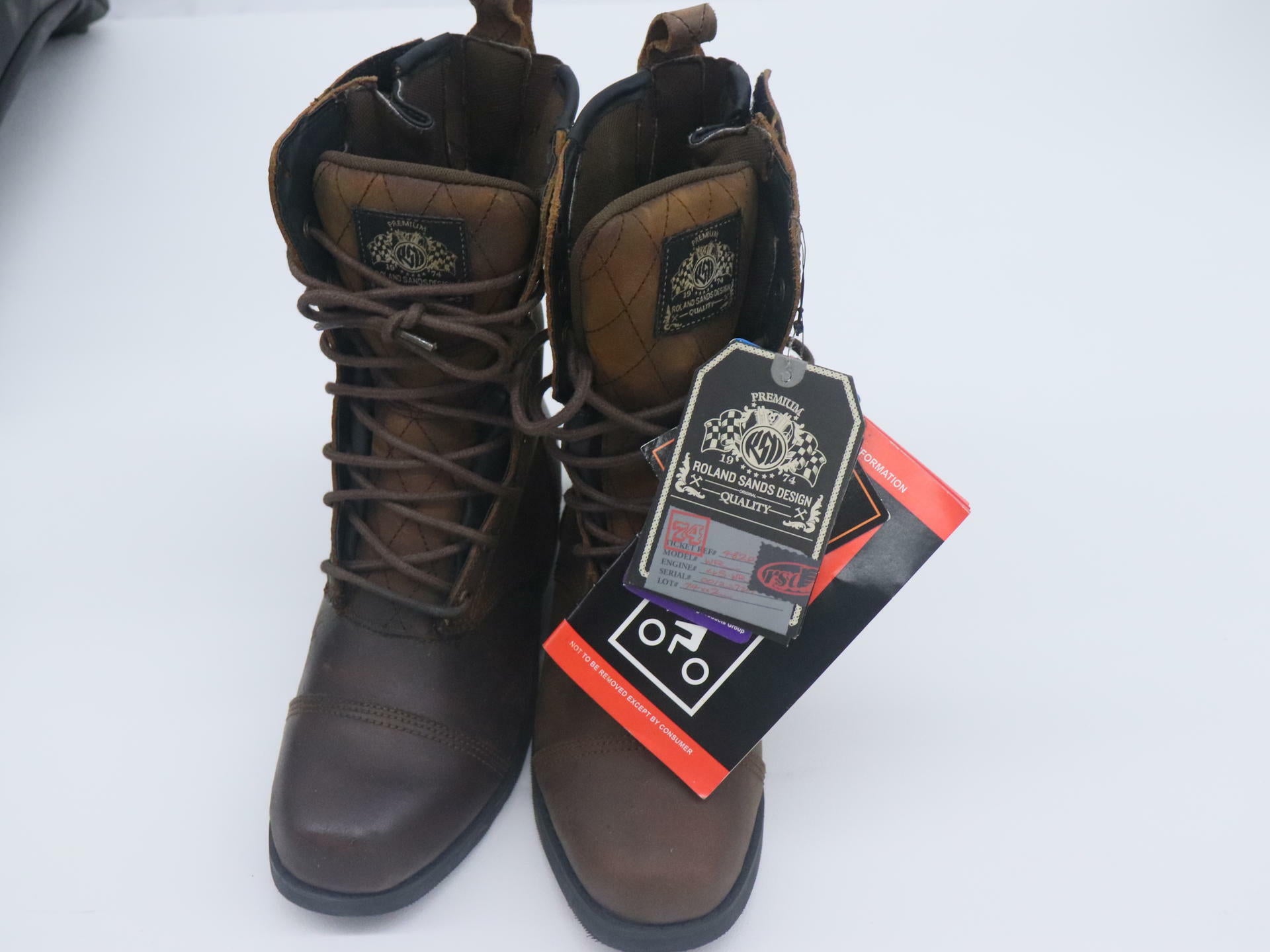 Roland Sands Design Cajon Boot Womens Sz 8 Brown Leather- 521679