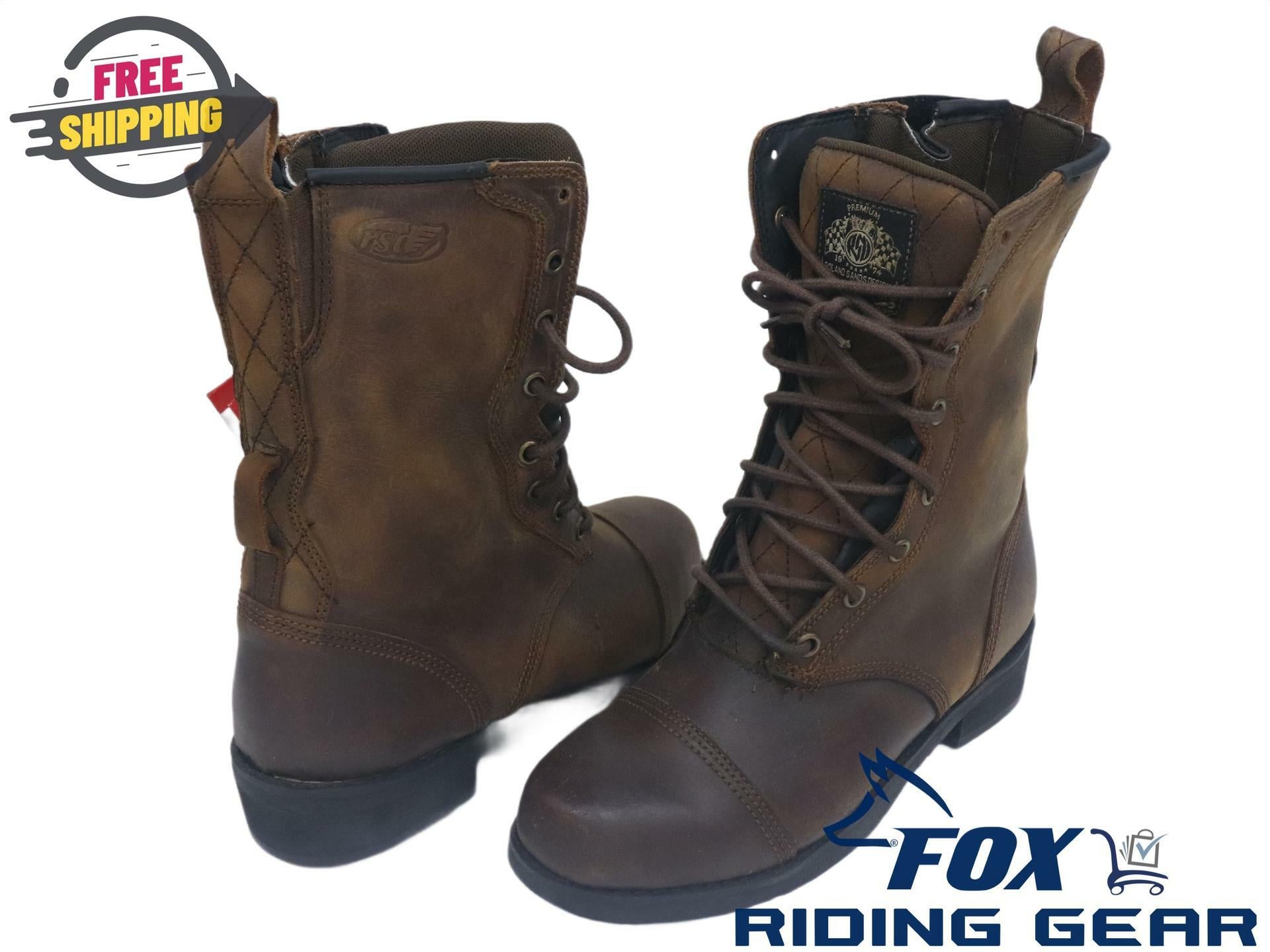 Roland Sands Design Cajon Boot Womens Sz 8 Brown Leather- 521679