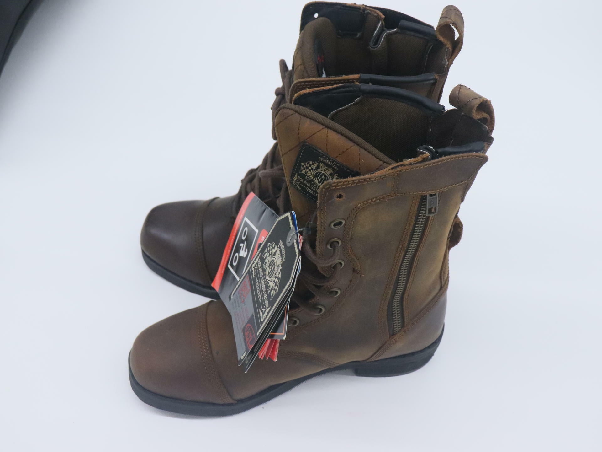 Roland Sands Design Cajon Boot Womens Sz 8 Brown Leather- 521679