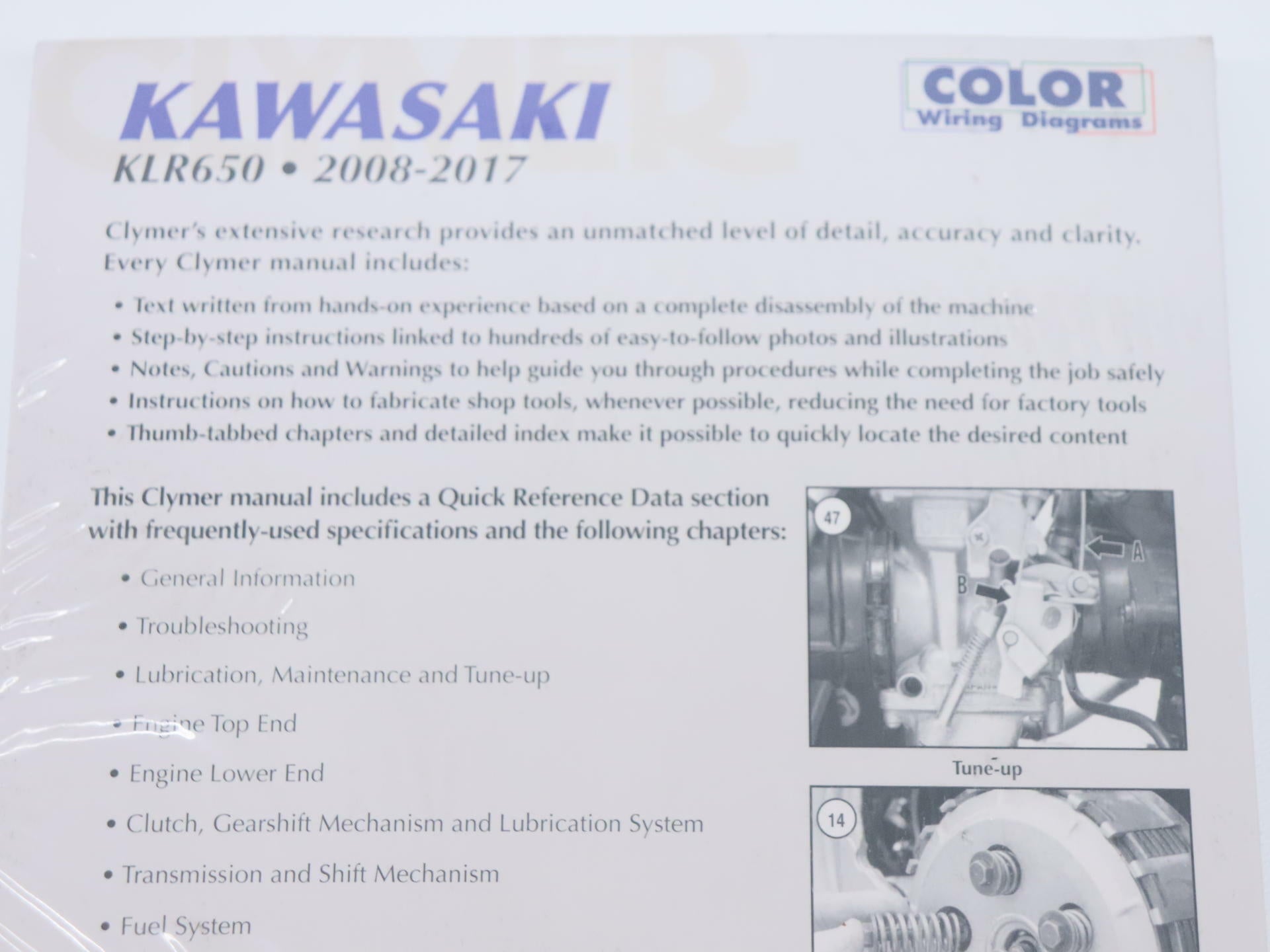 Clymer Kawasaki KLR650 2008-2013 Motorcycle Repair Manual CM2402 Service Shop