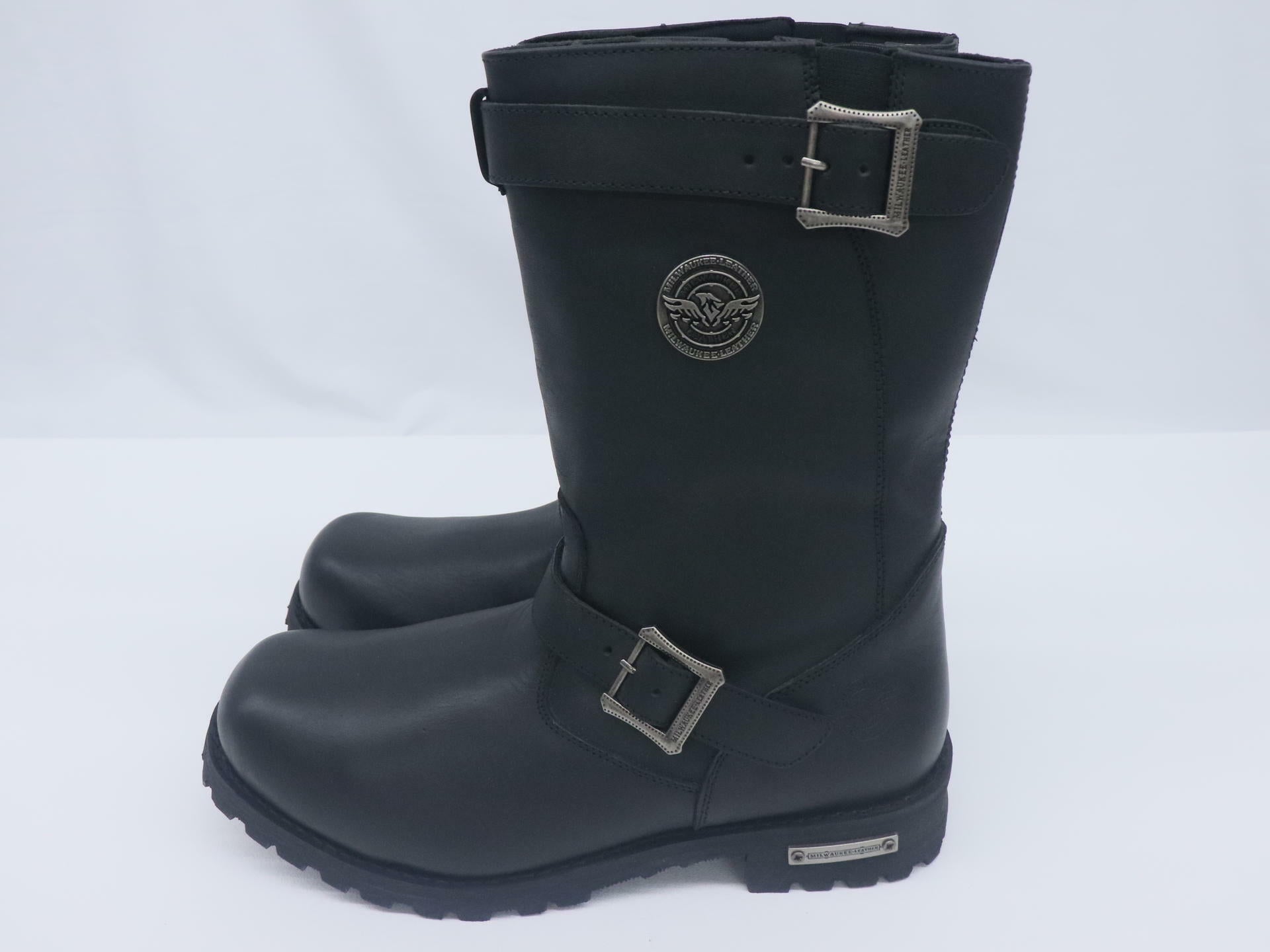 Milwauke Leather Boot Mens Sz 14 Genuine Leather Motorcycle Riding - MBM9020-14