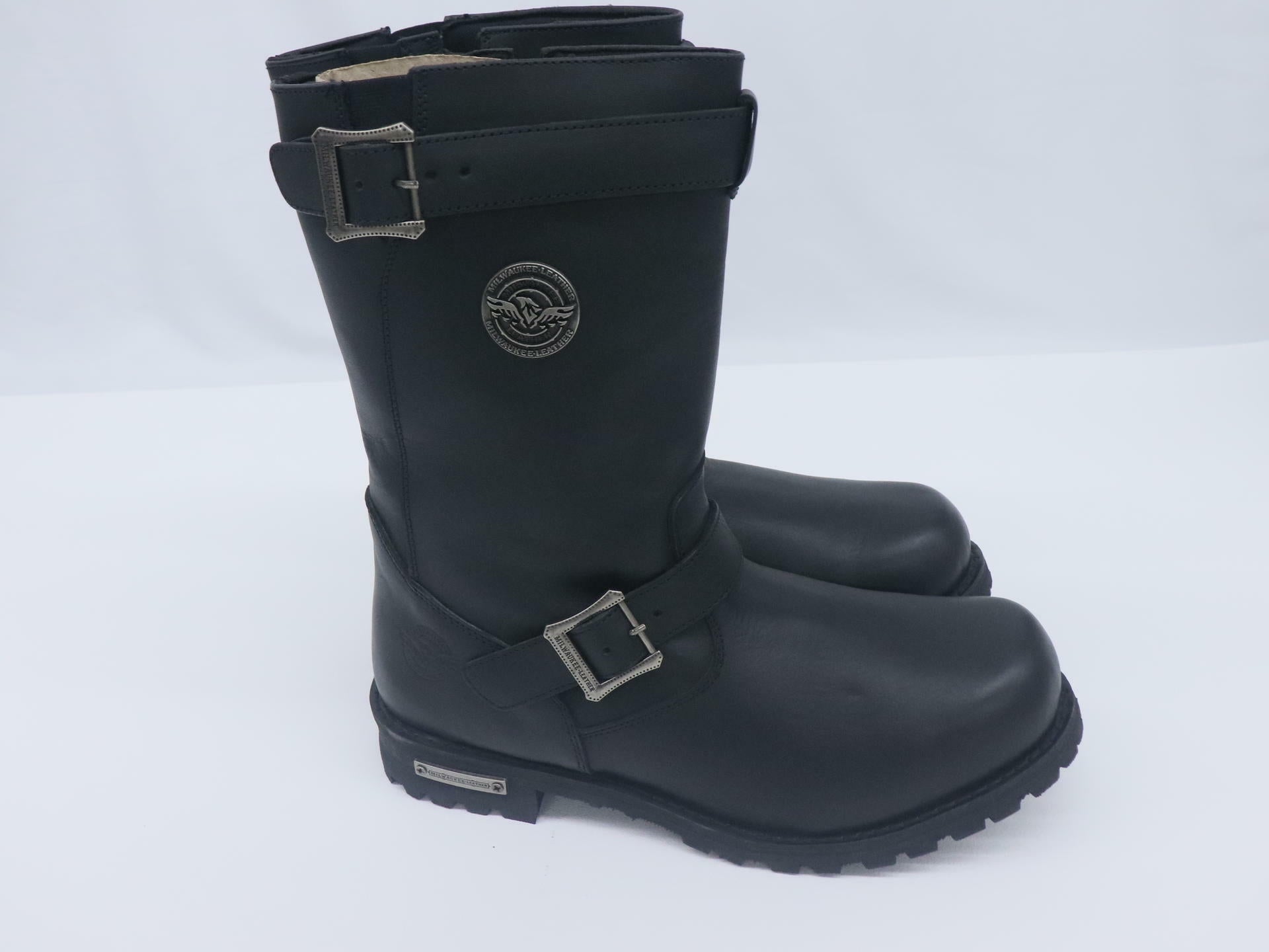 Milwauke Leather Boot Mens Sz 14 Genuine Leather Motorcycle Riding - MBM9020-14