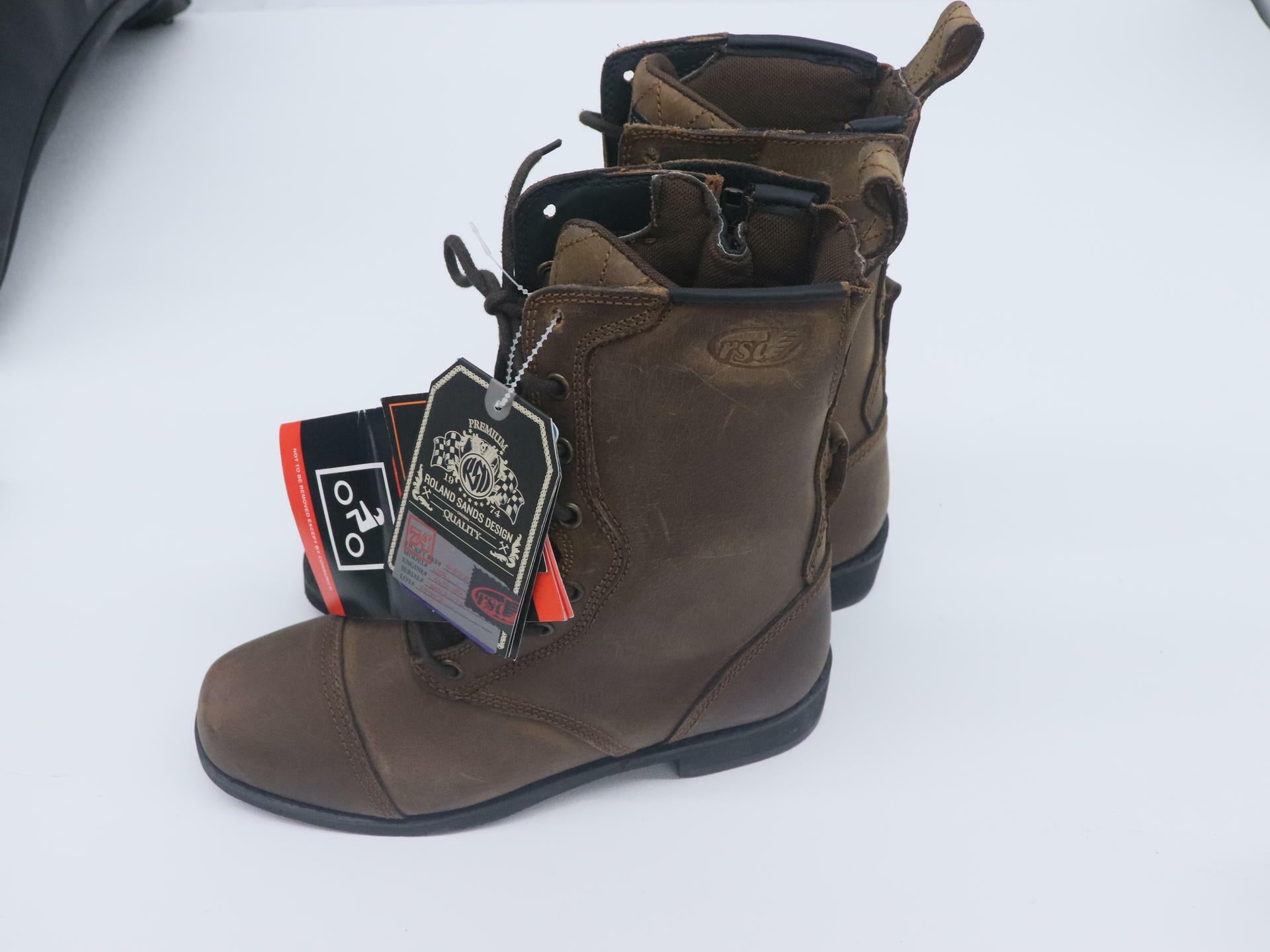 Roland Sands Design Women's Cajon Boots Brown Leather Size 9 Motorcycle 521681