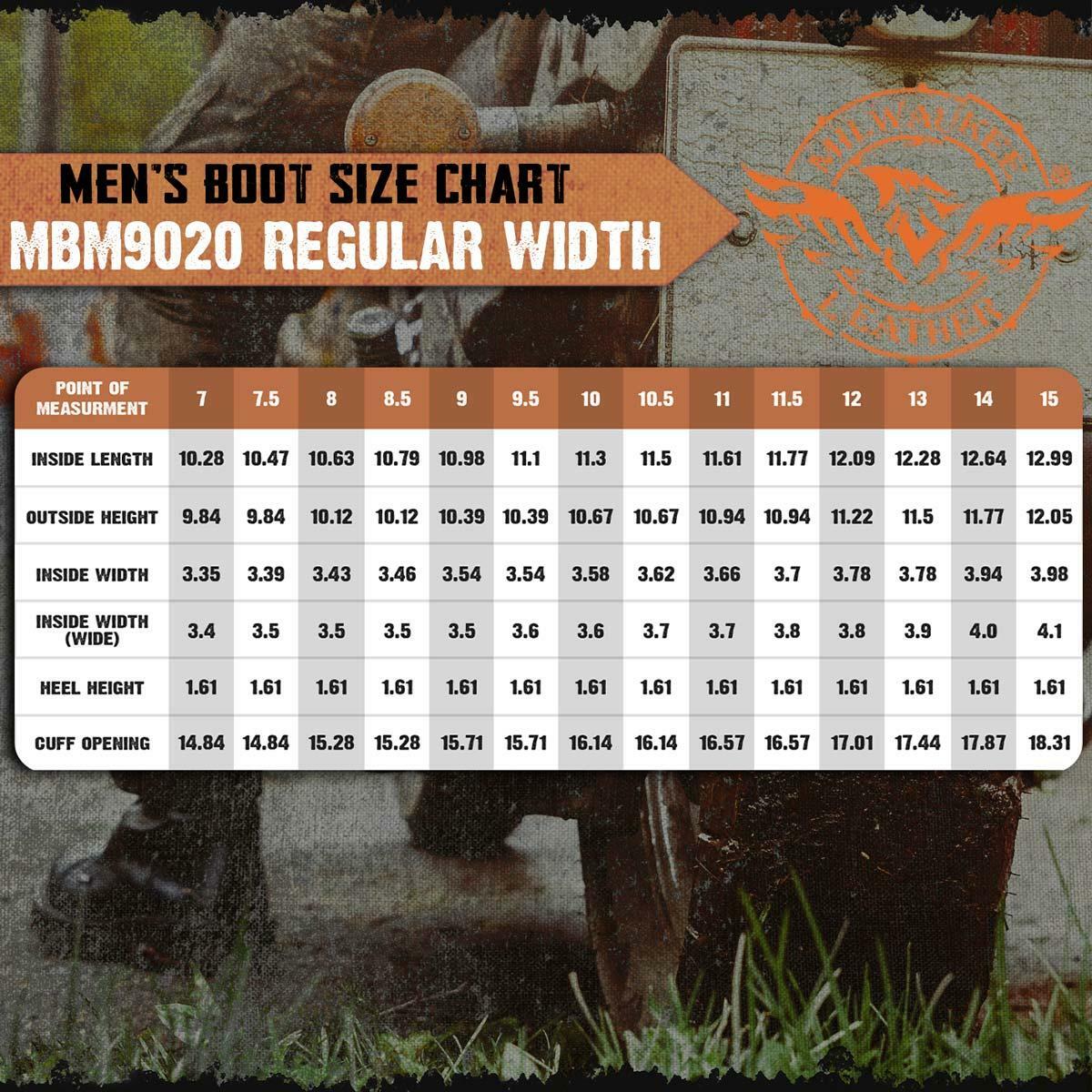 Milwauke Leather Boot Mens Sz 14 Genuine Leather Motorcycle Riding - MBM9020-14