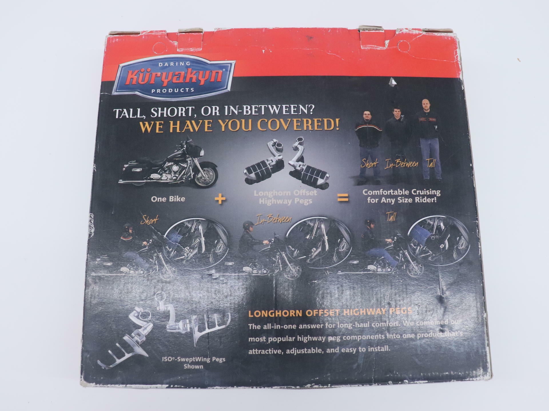 Kuryakyn Long Horn Offset Chrome Highway Pegs Sweptwing w/ 1.25" Clamps - 419062