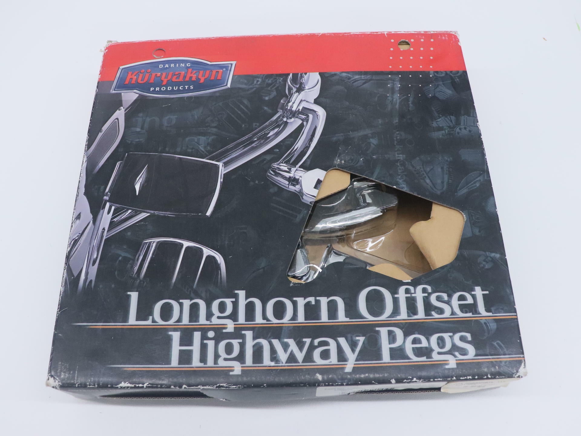 Kuryakyn Long Horn Offset Chrome Highway Pegs Sweptwing w/ 1.25" Clamps - 419062