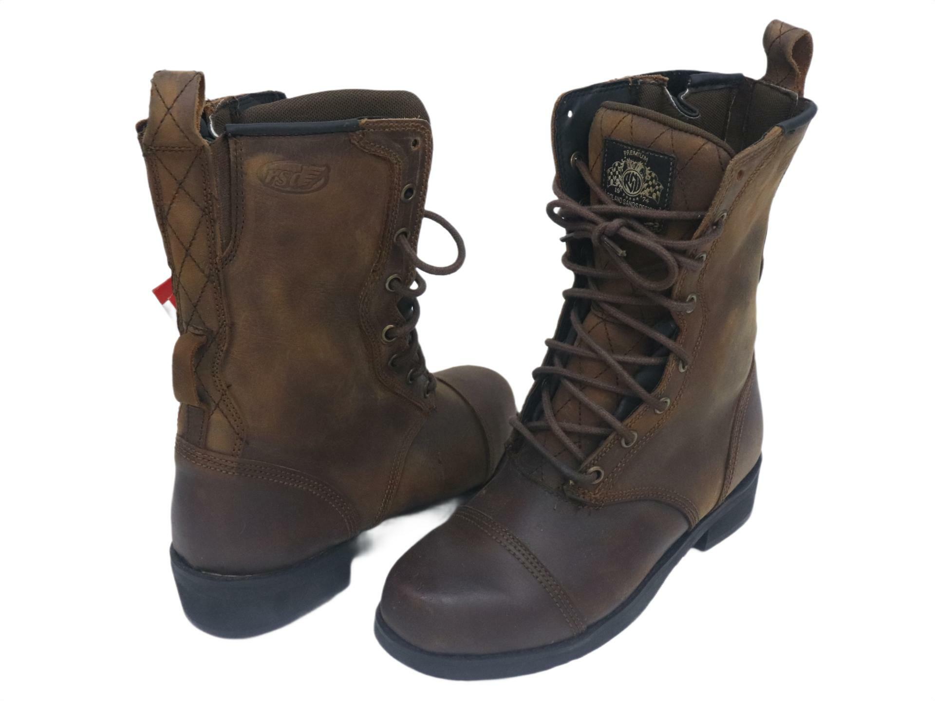 Roland Sands Design Cajon Boot Womens Sz 8 Brown Leather- 521679