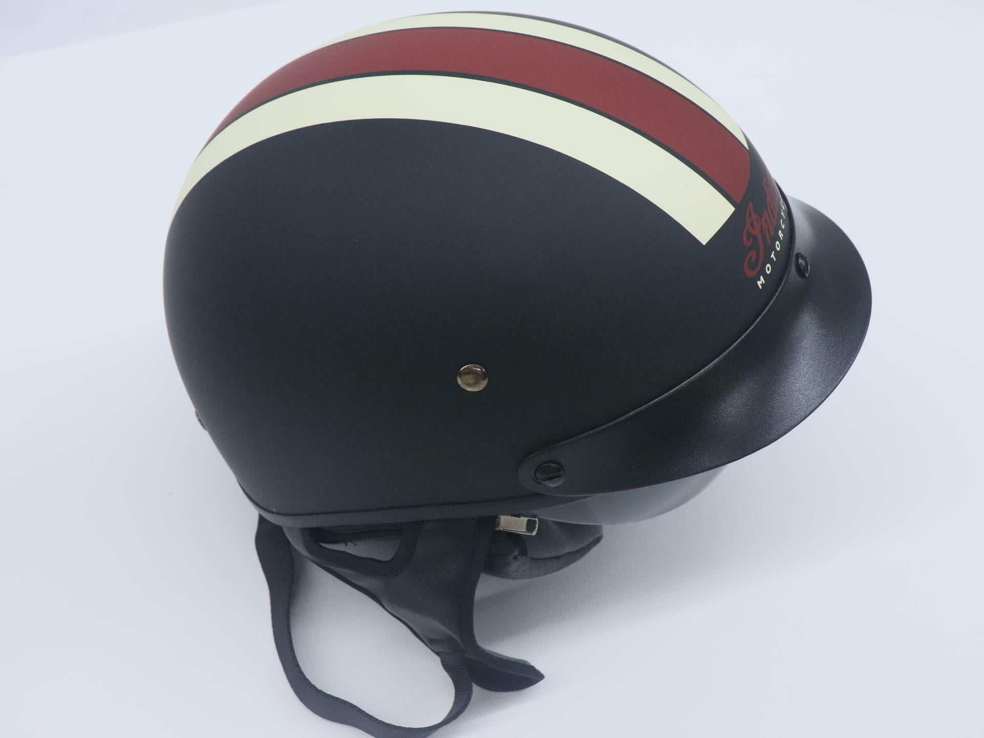 Indian Half Helmet Motorcycle Retro Racing Stripe Adult Small 286369602