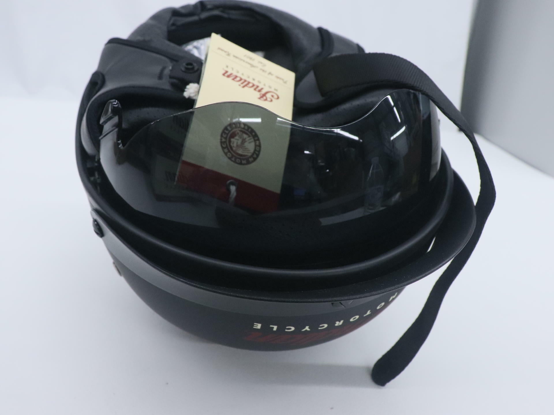 Indian Motorcycle Half Helmet DOT Flip-Down Visor Black Adult XS 286436701