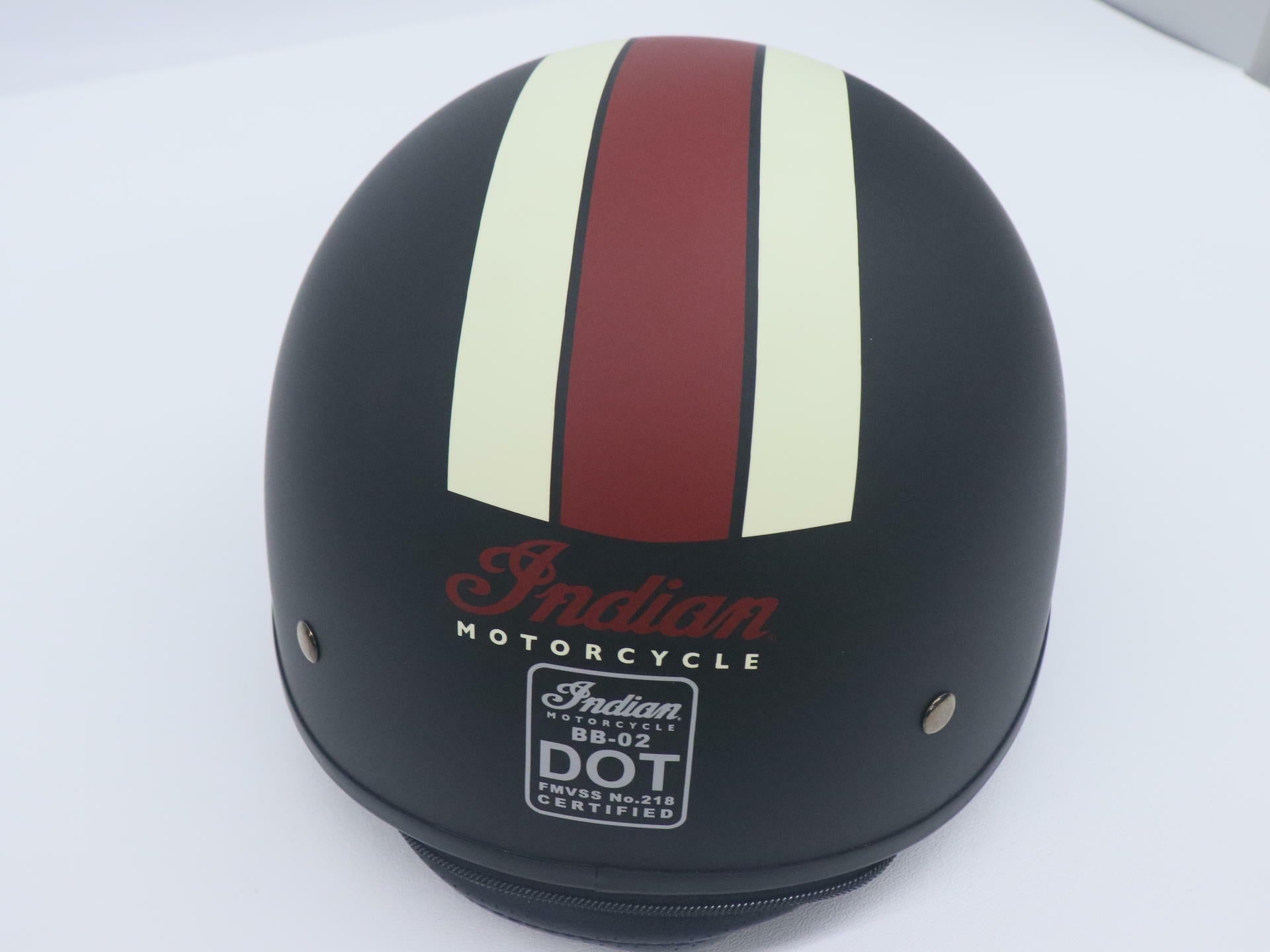 Indian Motorcycle Half Helmet Retro Racing Stripe Open Face XS 286369601