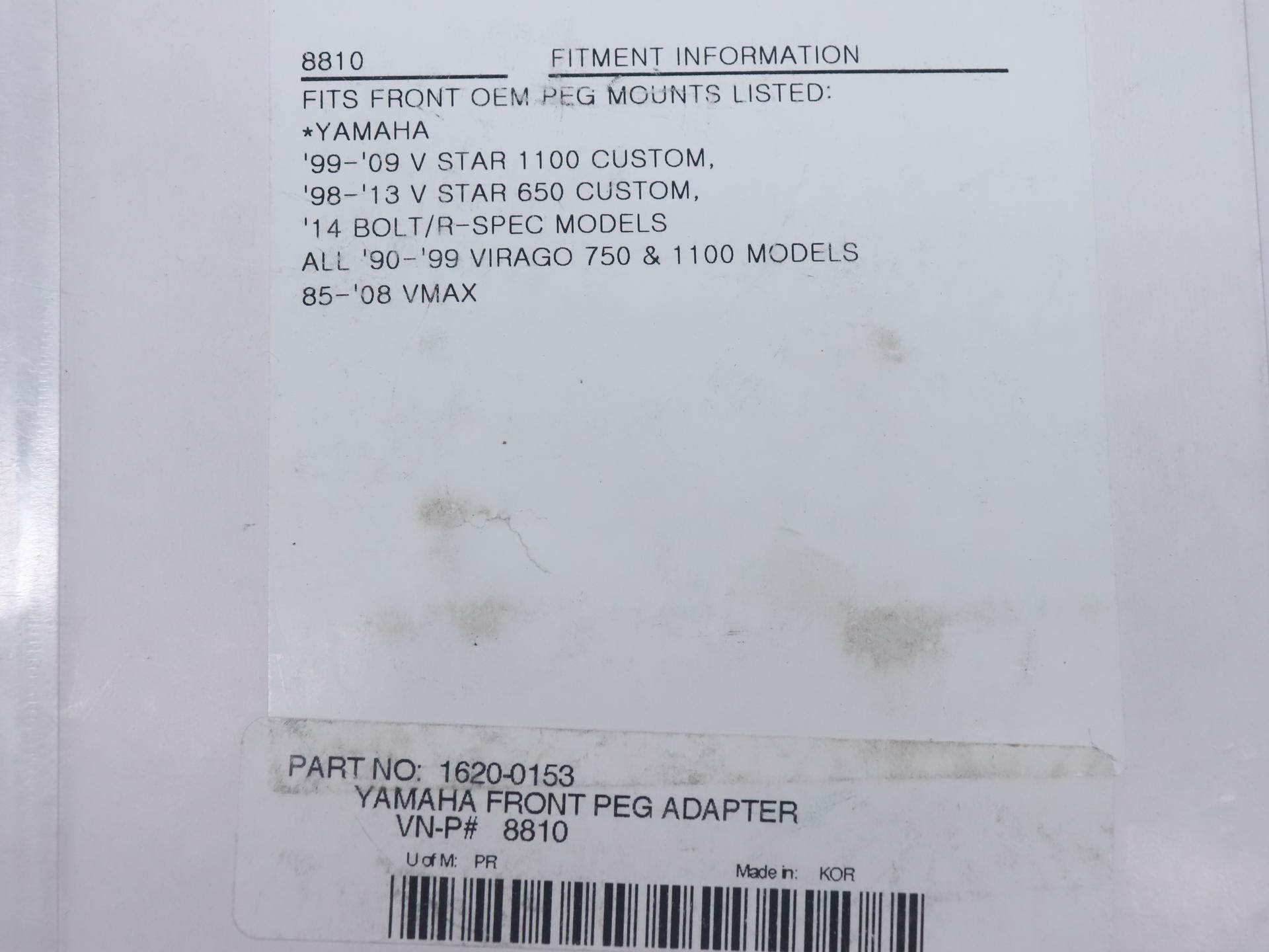 Kuryakyn Tapered FRONT Peg Adapter Mount CHROME - Yamaha V-Max V-Star - 8810