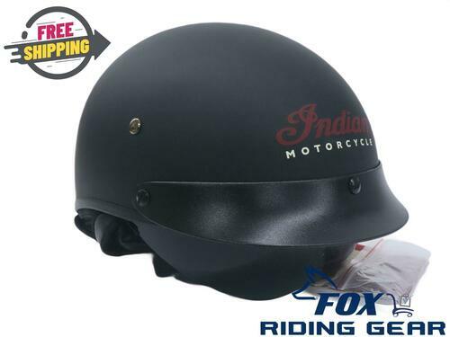 Indian Motorcycle Black DOT Half Helmet Flip-Down Visor XL 286436709