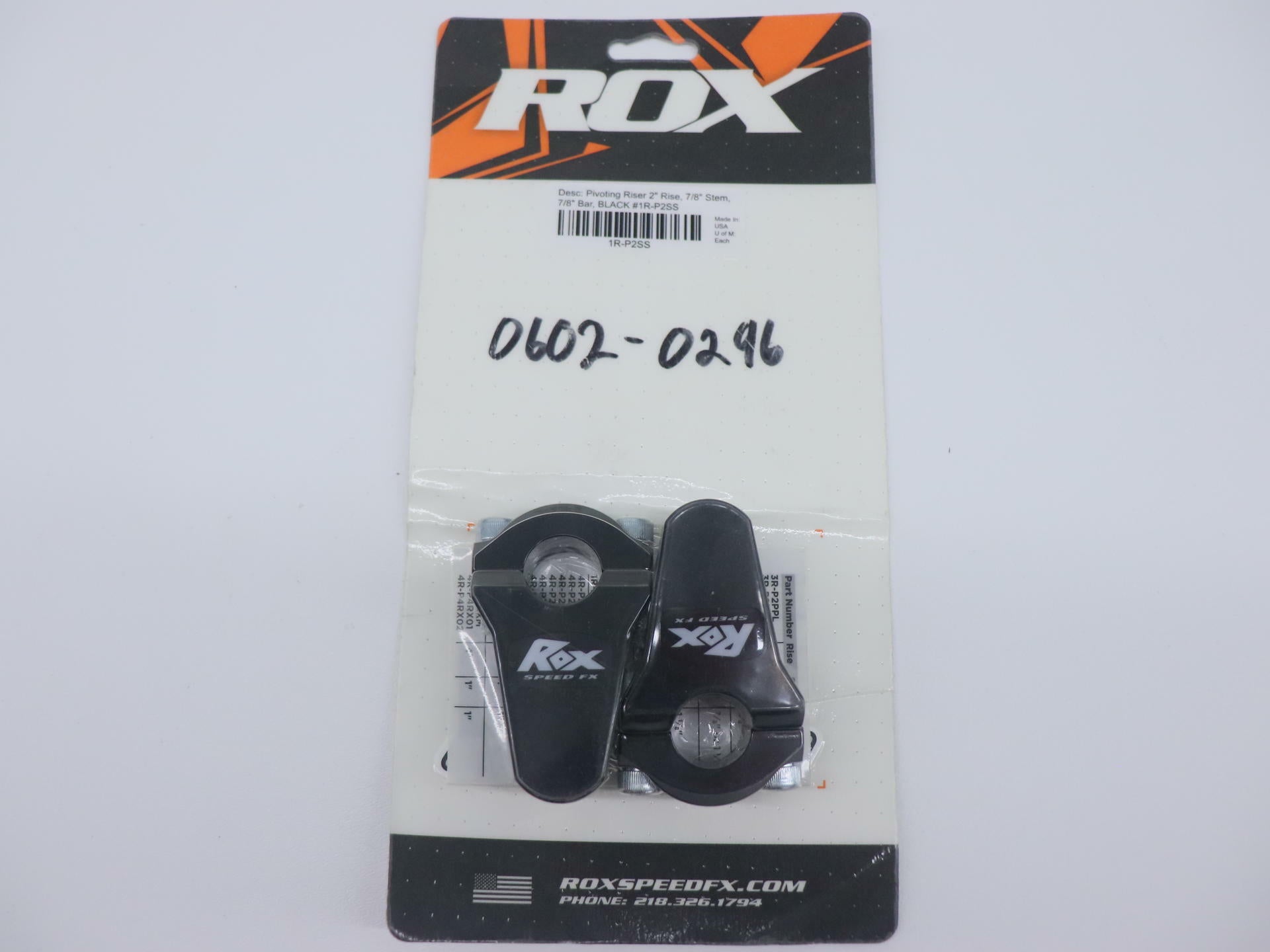 Rox Speed Handlebar Riser 2" Rise Pivoting Bar Clamp 7/8" Stem - 0602-0296