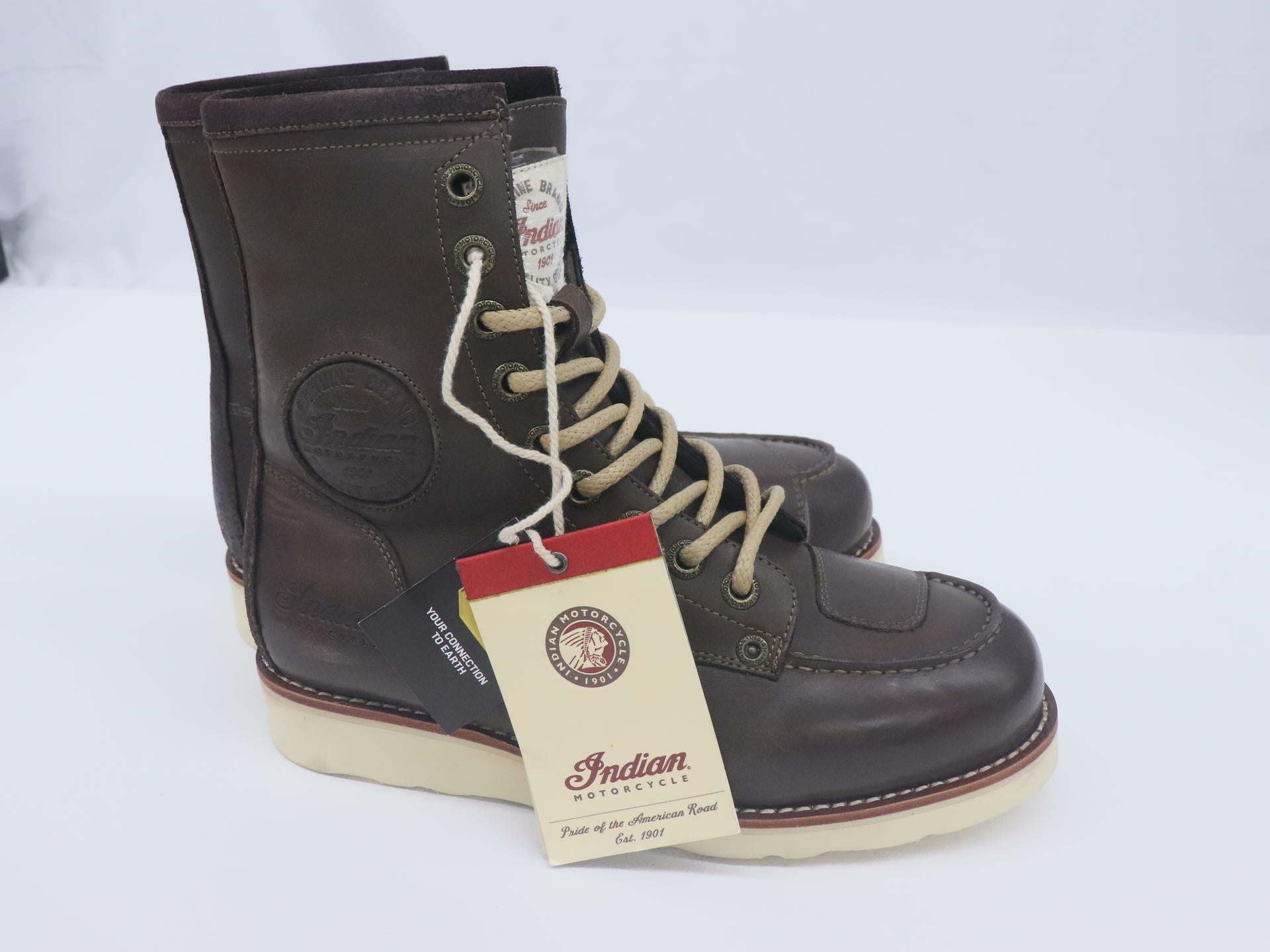 Indian Riding Boots Classic MOC Riding Boot BROWN Leather - MENS sz8 - 286396308