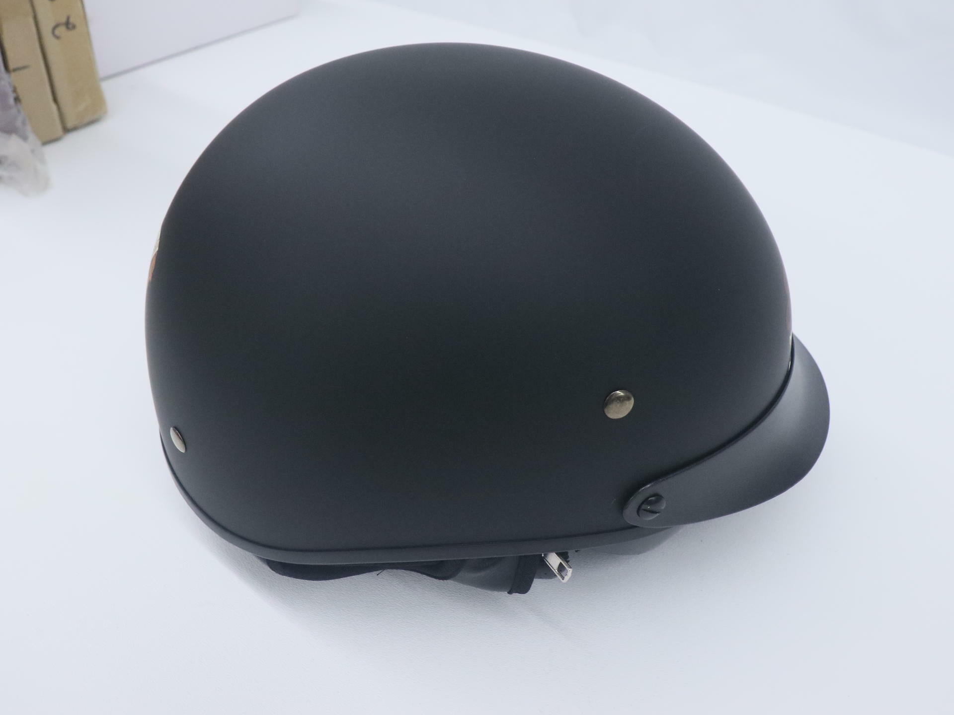 Indian Half Helmet BLACK DOT w/Flip-Down Visor - Adult XS - 286436701