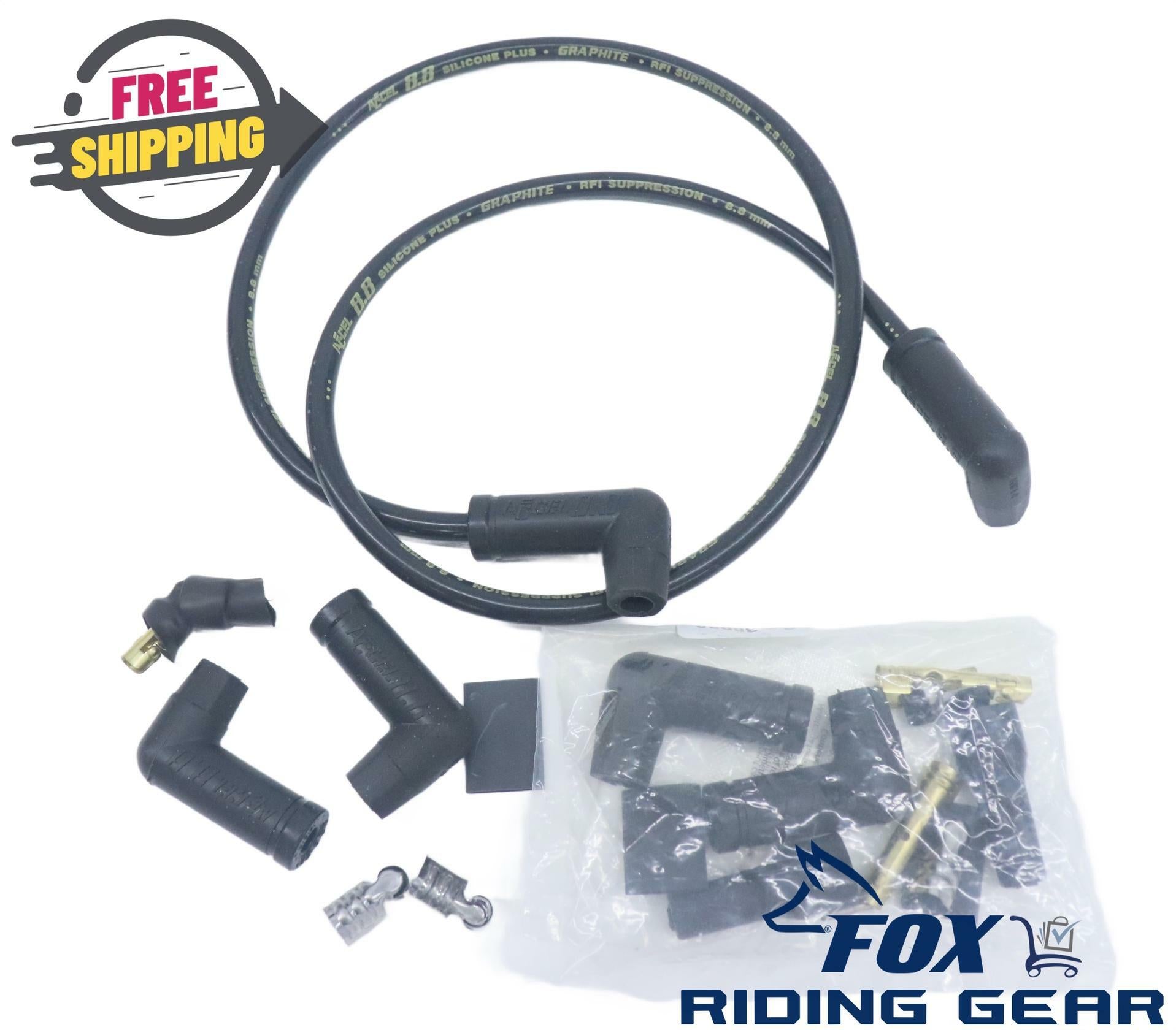Accel Universal 8.8mm Spark Plug Wire Kit BLACK 4-Plug - DS242654
