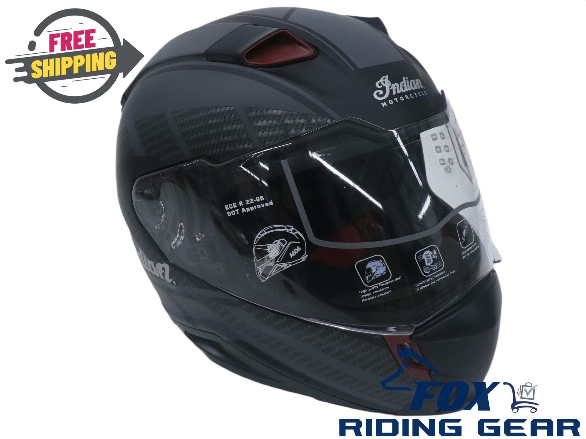 Indian Motorcycle Full Face Matte Sport Helmet - BLACK Adult Medium - 286089403
