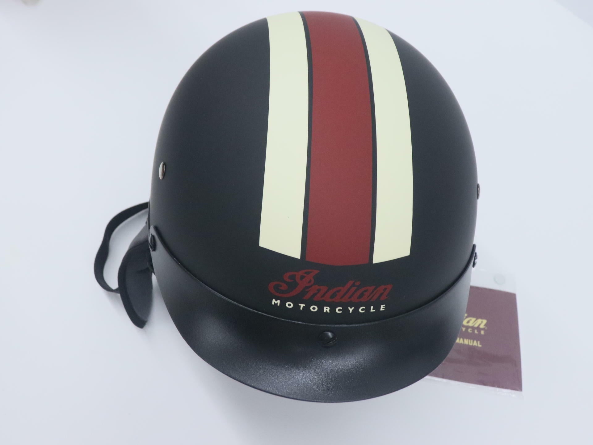 Indian Half Helmet Motorcycle Retro Racing Stripe Adult Small 286369602