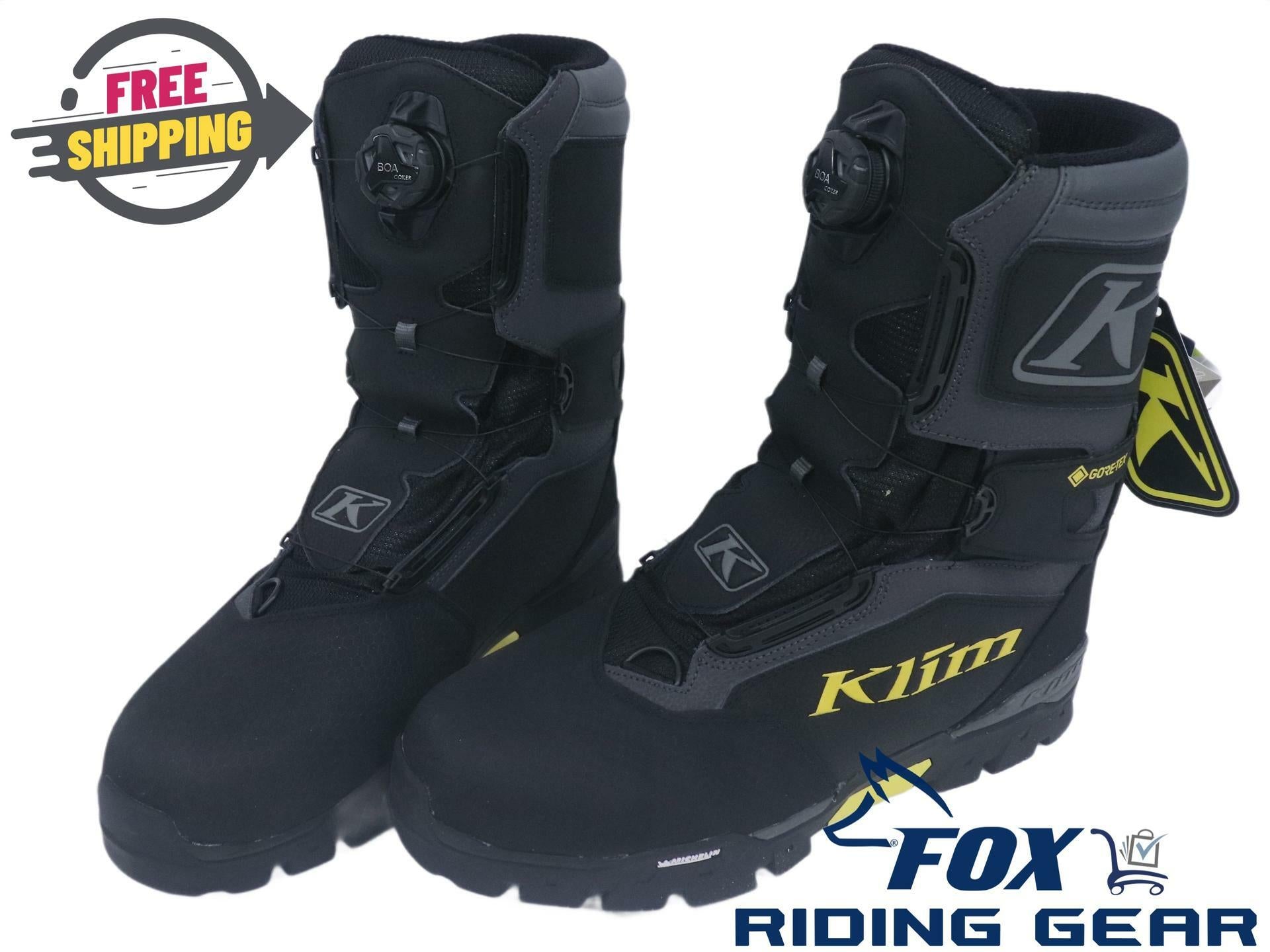 Klim Klutch GTX Snowmobile Boots Black BOA Laces Men's Sz 14 3112-000-014-000
