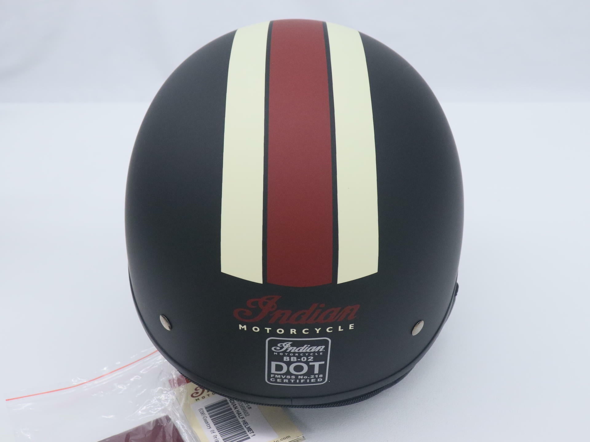 Indian Half Helmet w/Retro Racing Stripe - Adult Small - 286369602