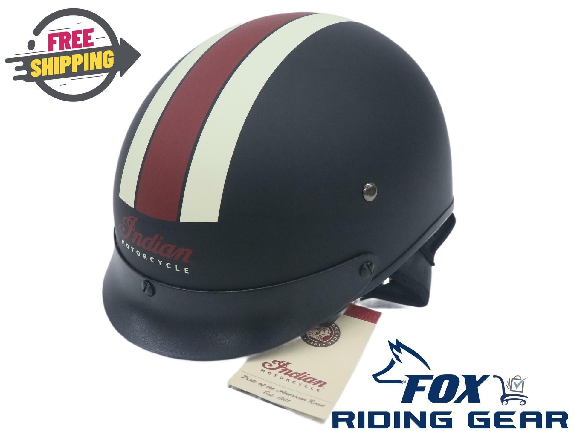 Indian Motorcycle Half Helmet Retro Racing Stripe Open Face XS 2863696