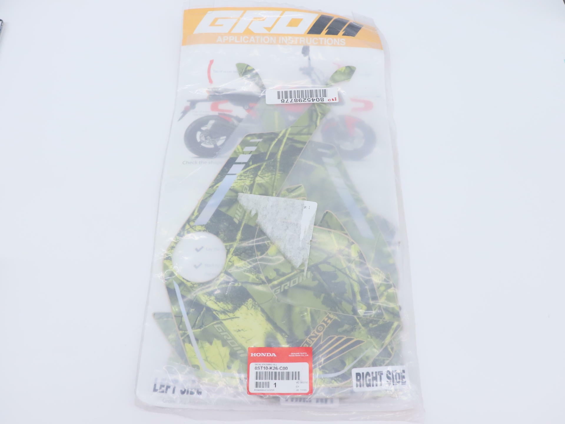 OEM Honda Graphics Decal Sticker Kit PH CAMO Yellow - 22-24 Grom - 0ST10-K26-C00