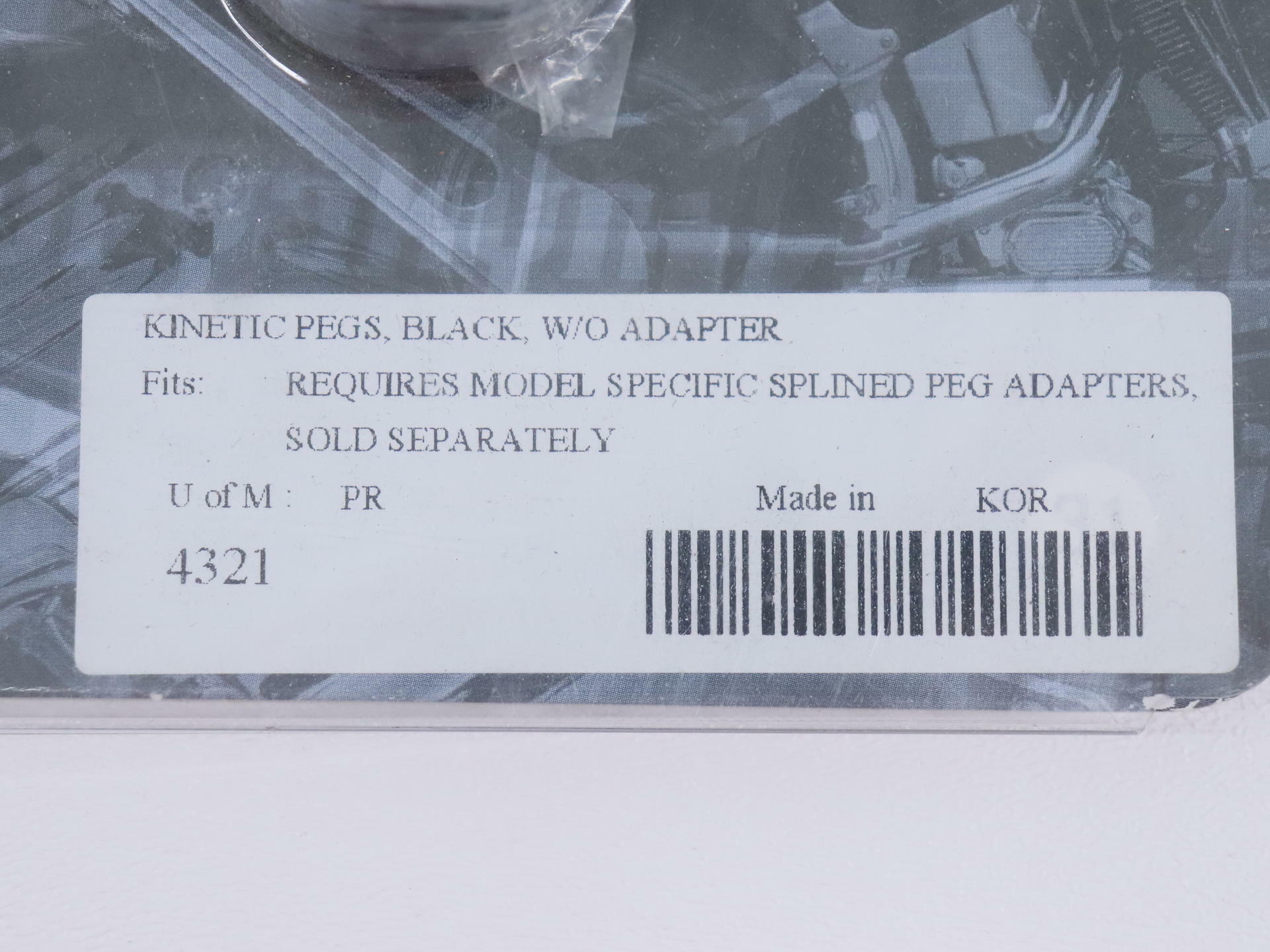 Kuryakyn Kinetic Footpeg Set Black Pegs W/O Adapter 4321 - Open Box