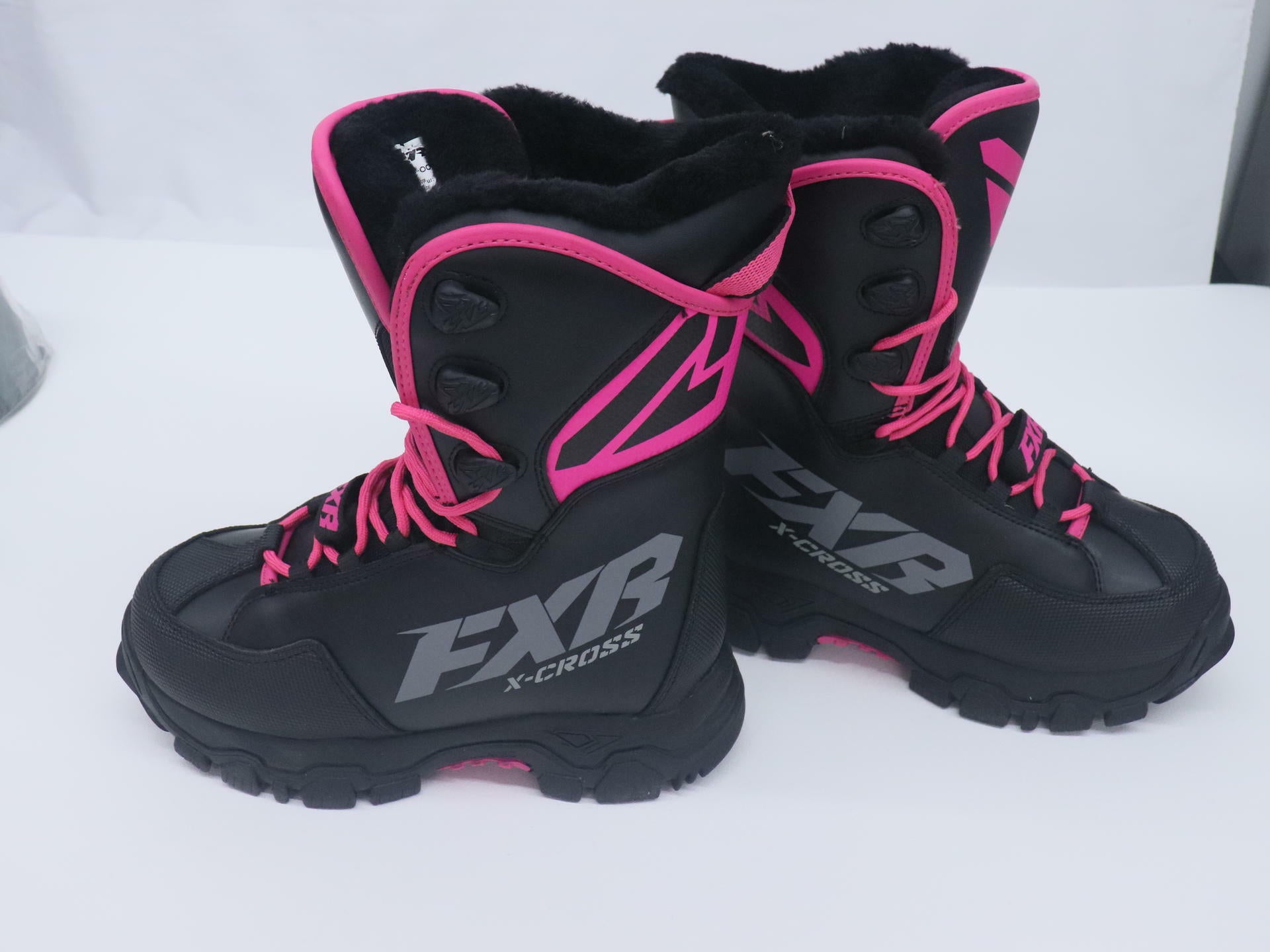 FXR X-Cross Speed Snowmobile Boots Women's Size 7 Black Fur Lined 190708-1090-37